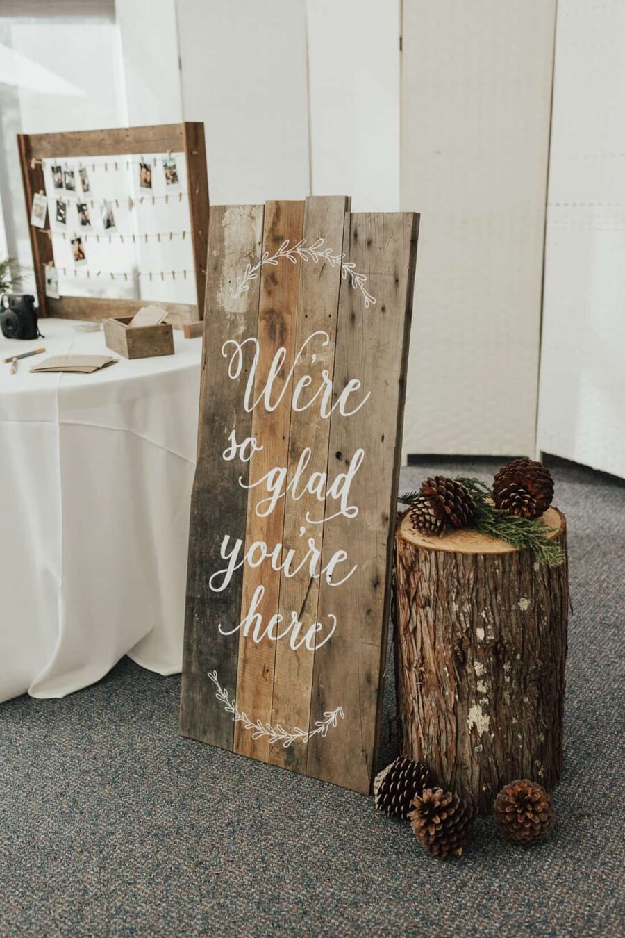 handmade timber wedding signage