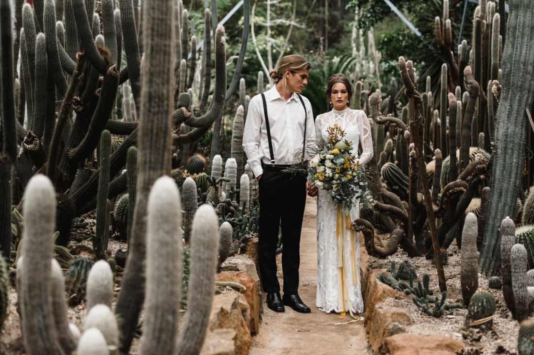 boho cactus farm wedding