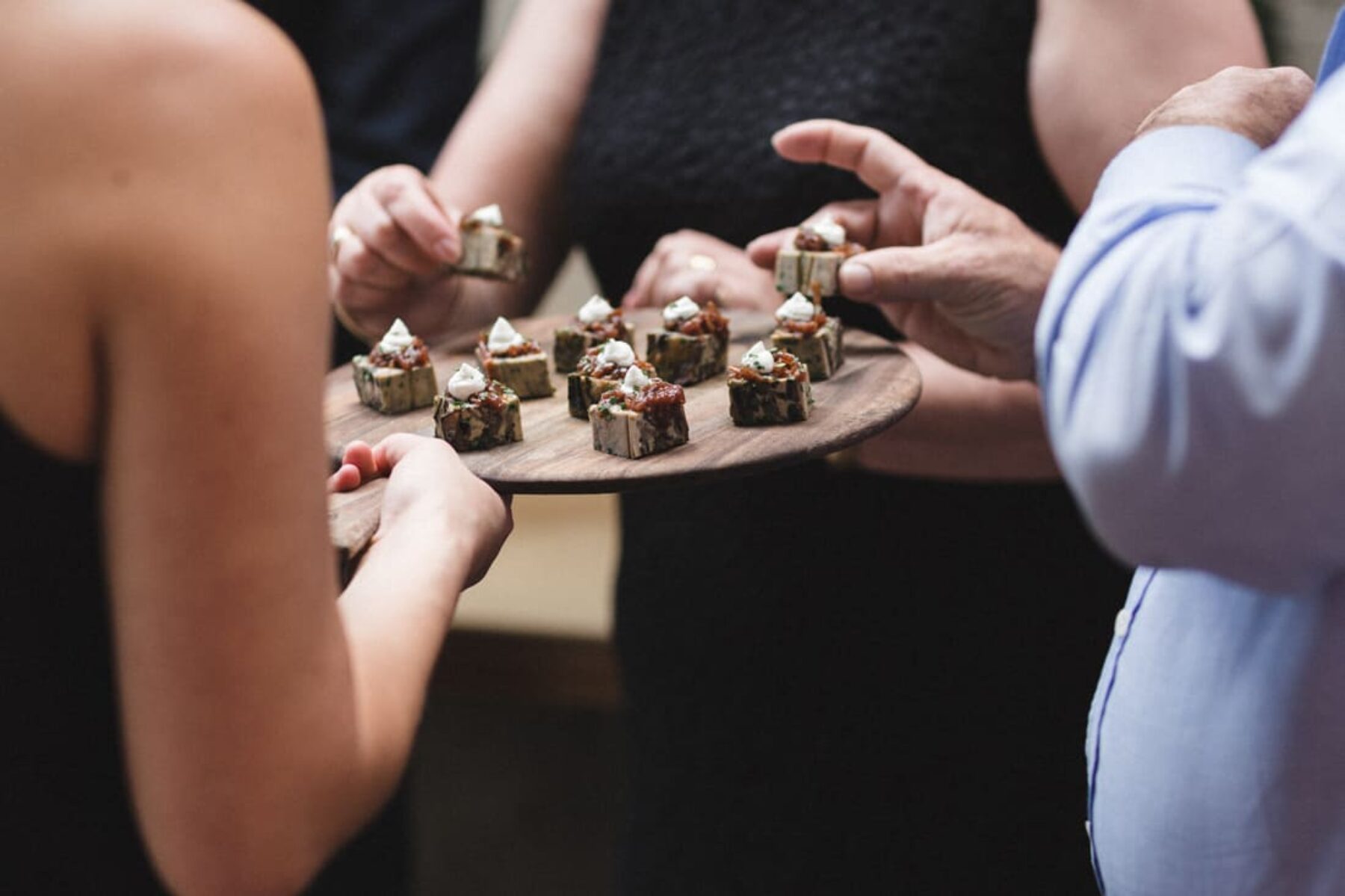 modern cocktail wedding canapes