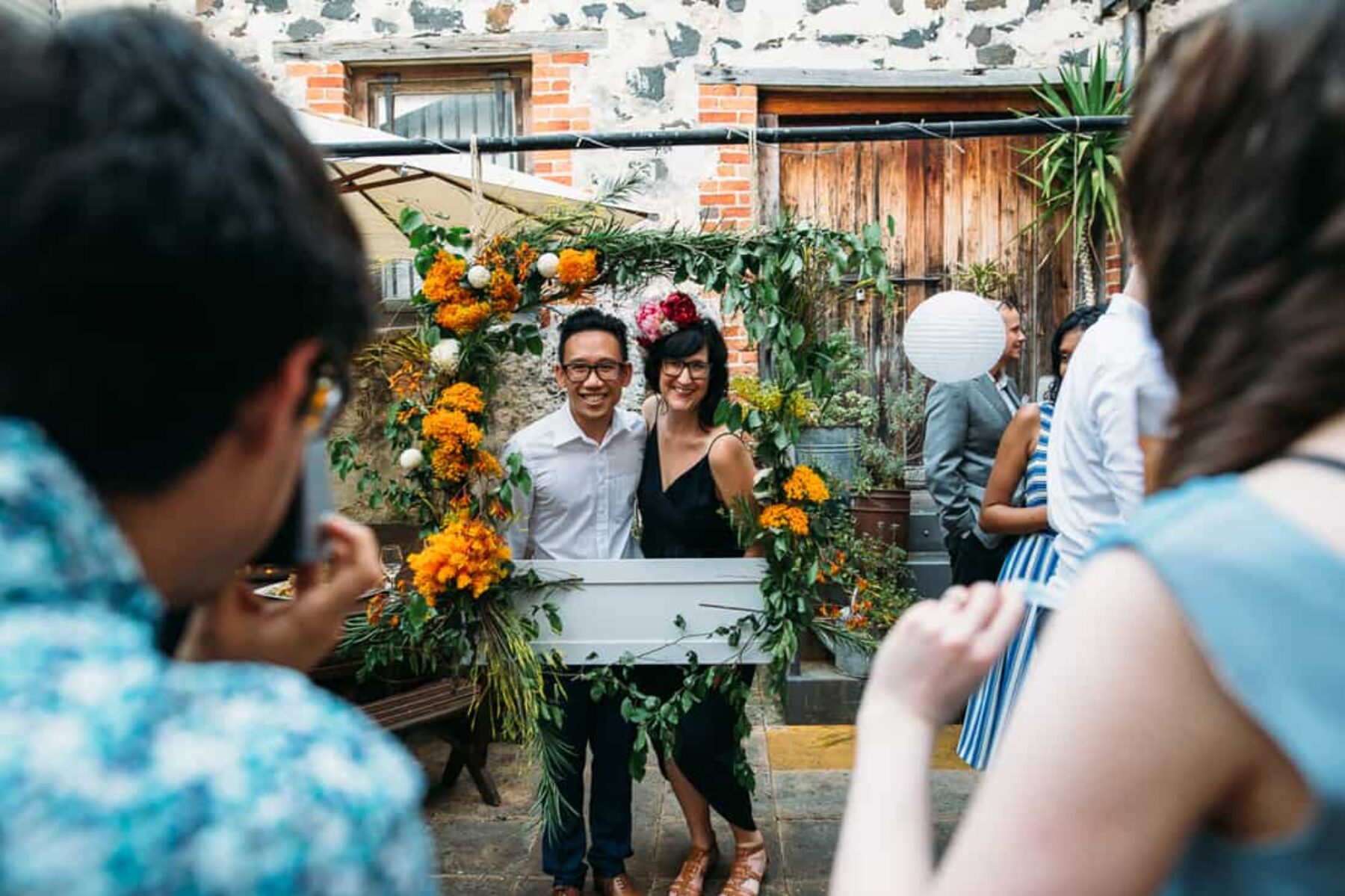 floral photo booth backdrop