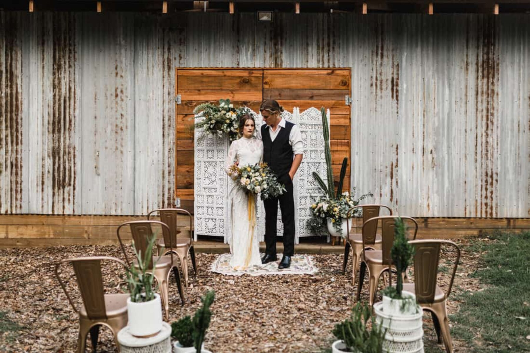 rustic boho barn wedding