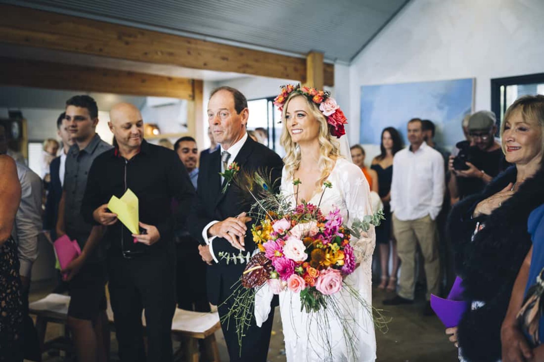 flower-filled Margaret River wedding at Bunker Beach House