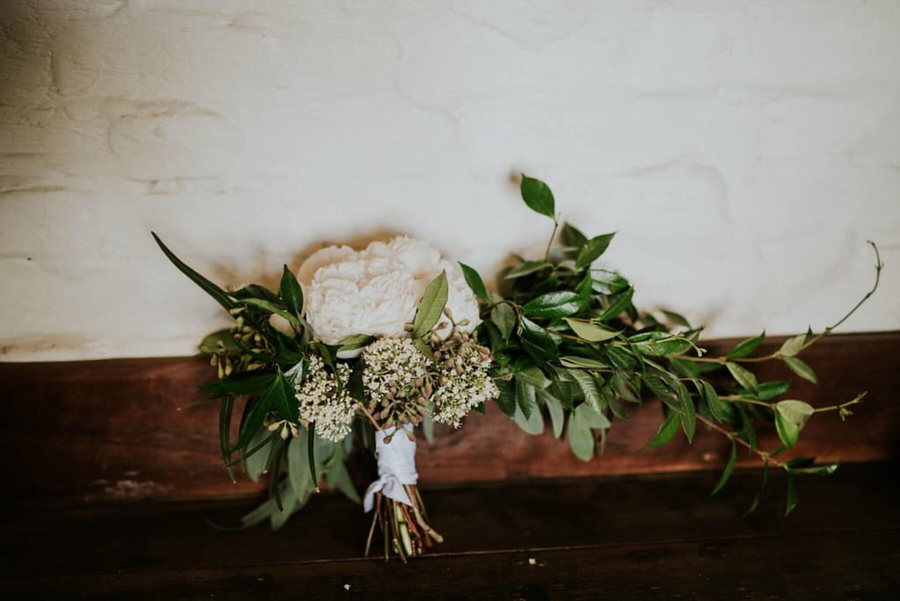 white and green wedding bouquet