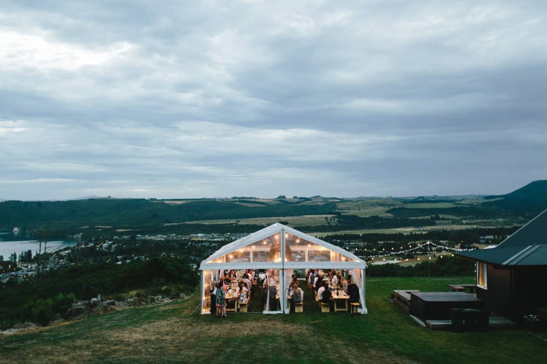 modern marquee wedding Lake Taupo New Zealand