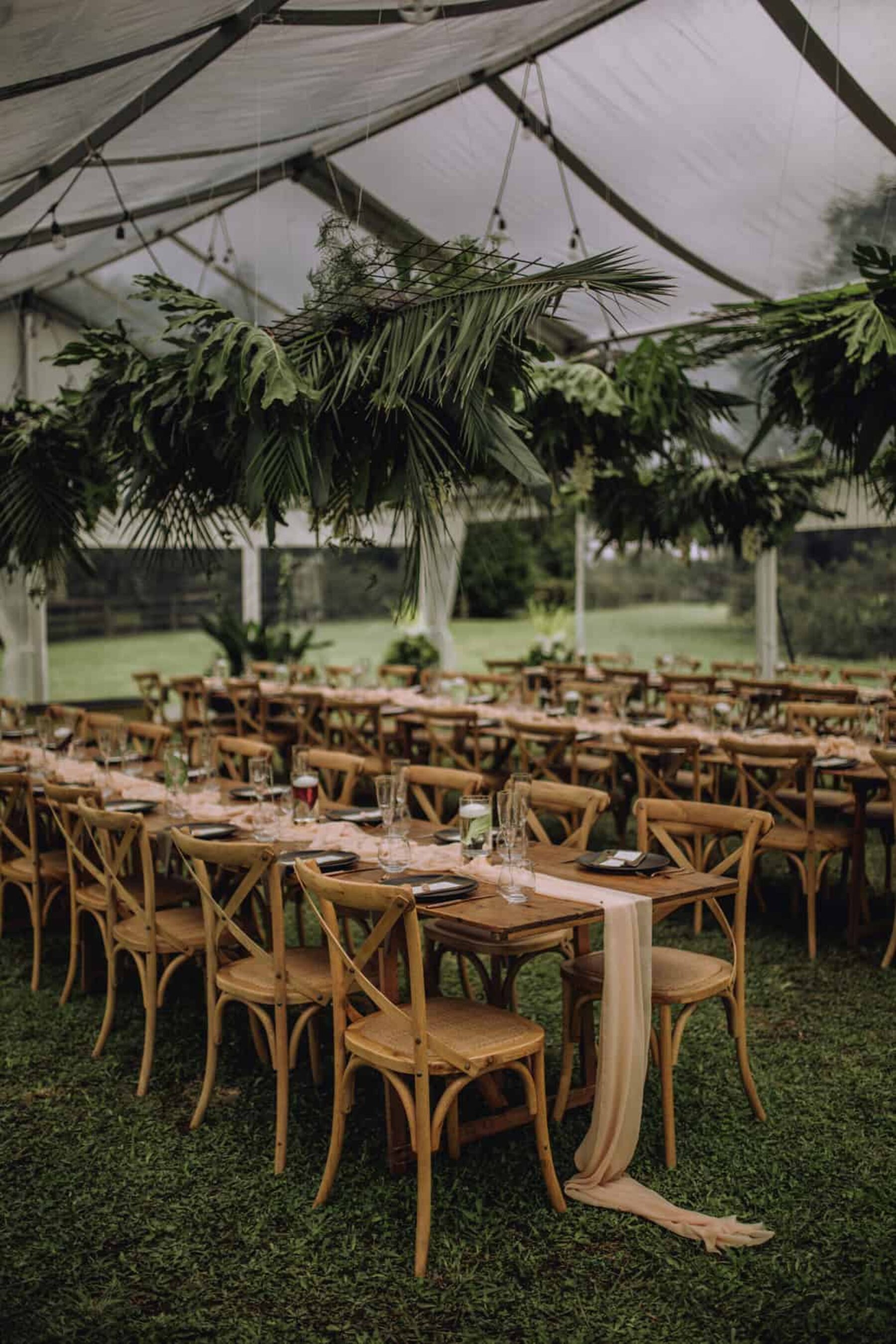 Modern DIY farm wedding with greenery and copper elements