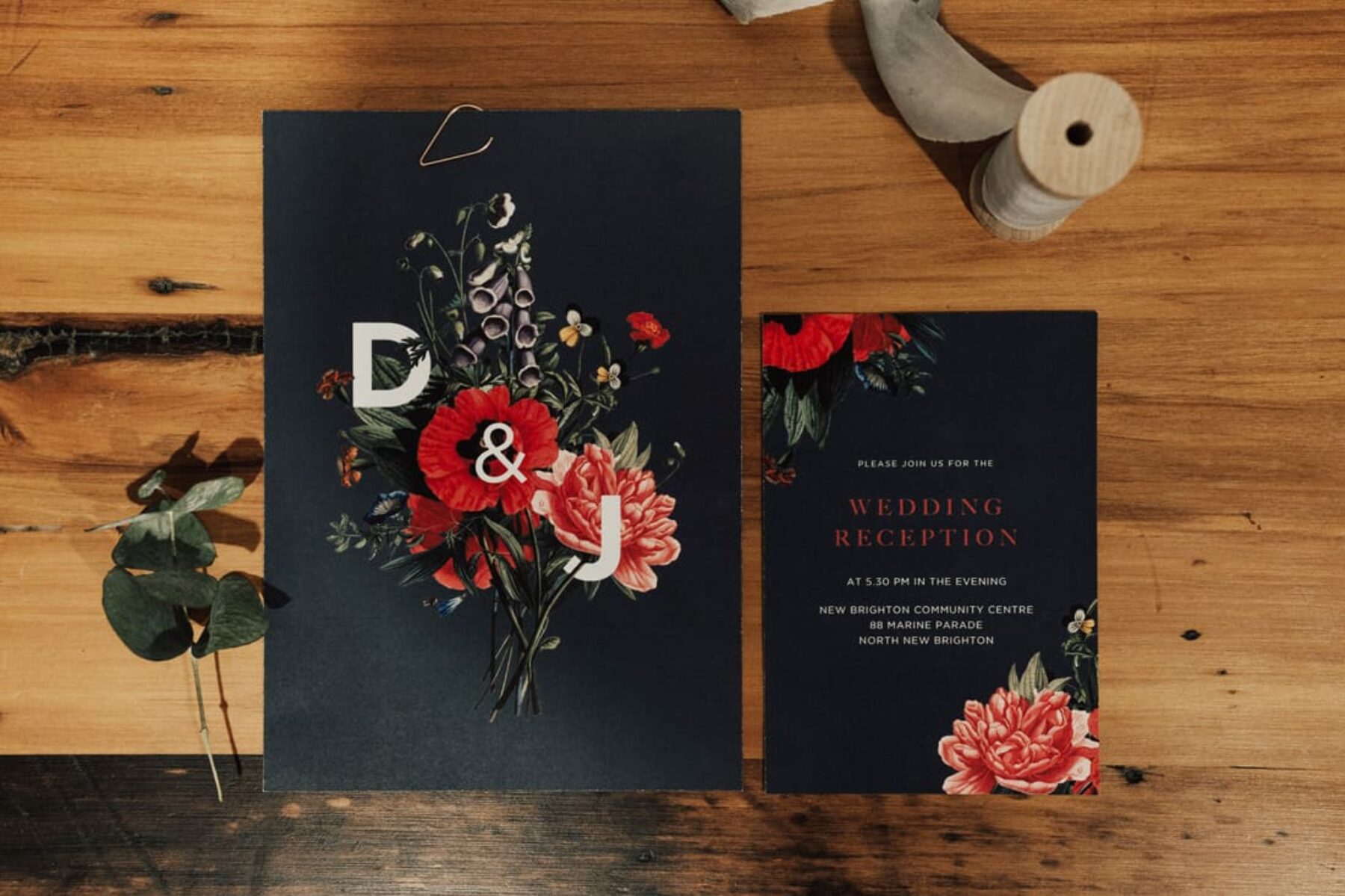 botanical illustration wedding invitation