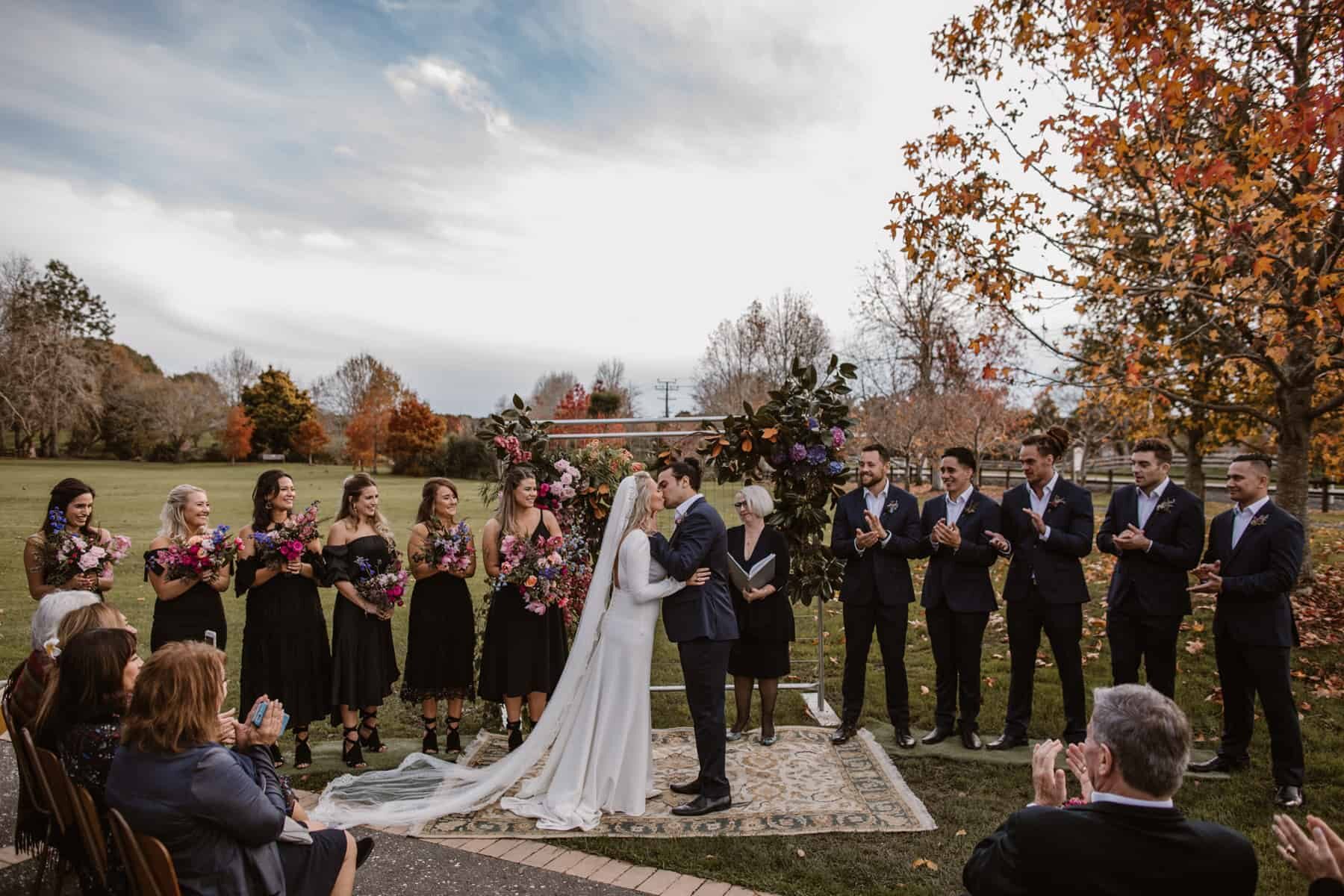 Autumnal Auckland wedding at Coatesville Hall - Frank & Peggy Photography