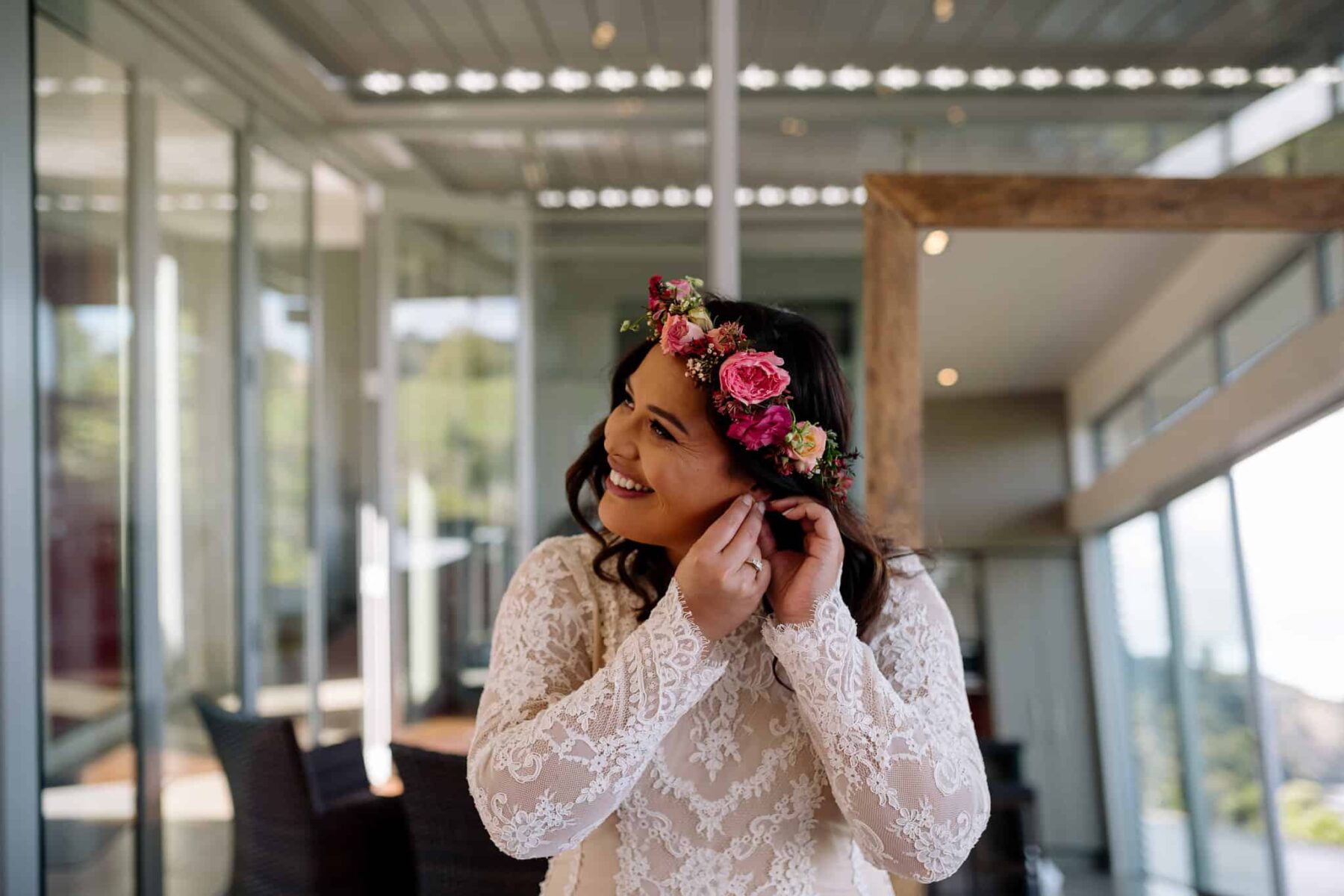 pink flower crown