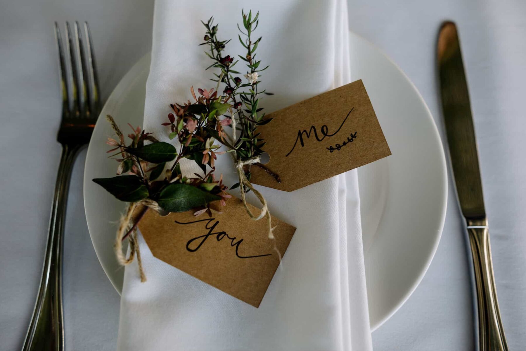 hand-lettered place cards