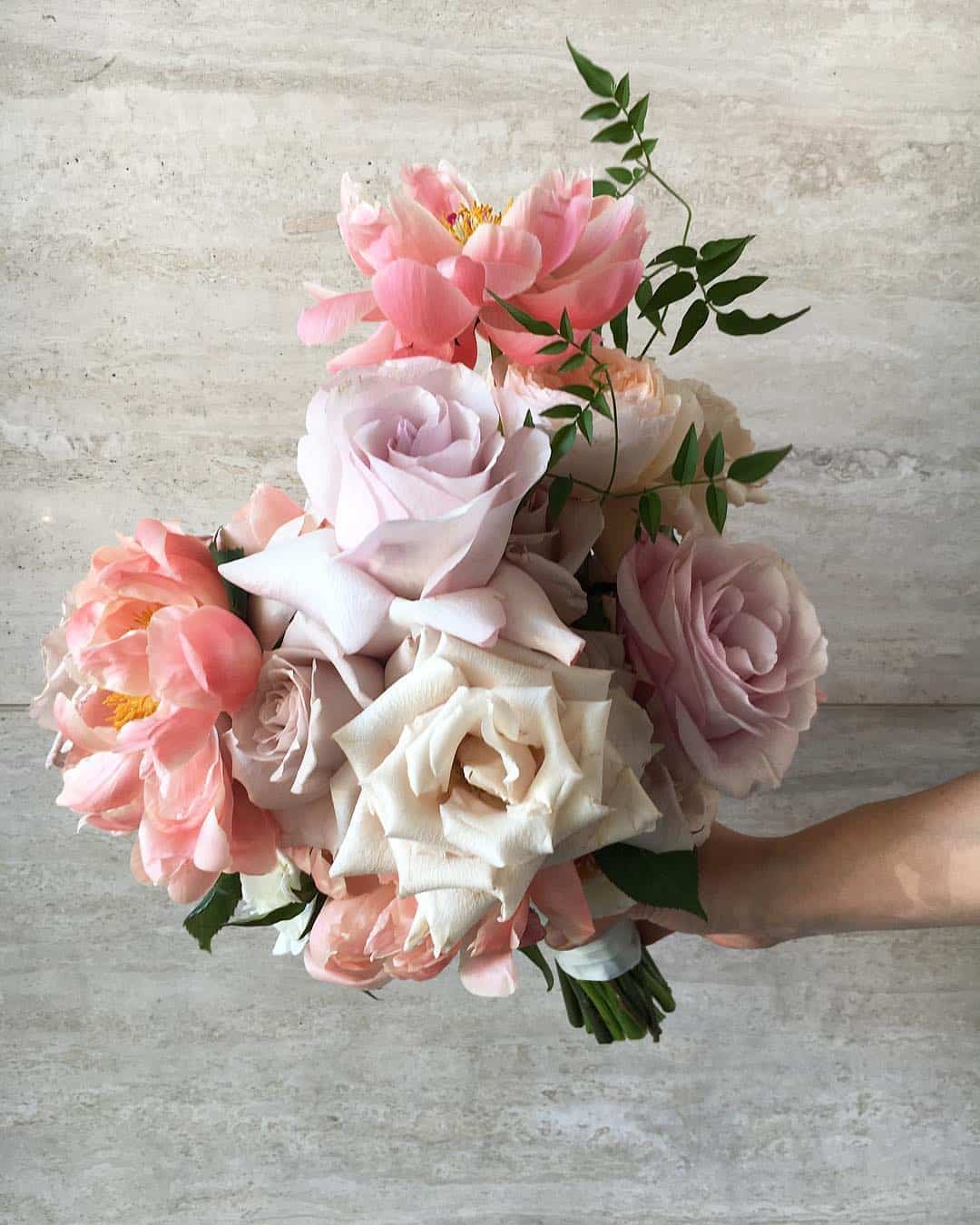 blush rose and peony bouquet