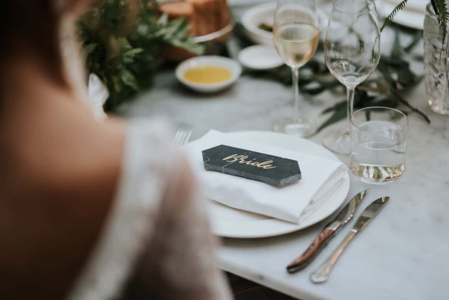 granite and gold escort cards