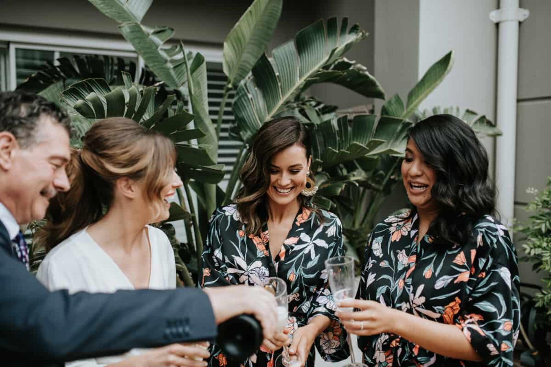 floral bridesmaids' robes