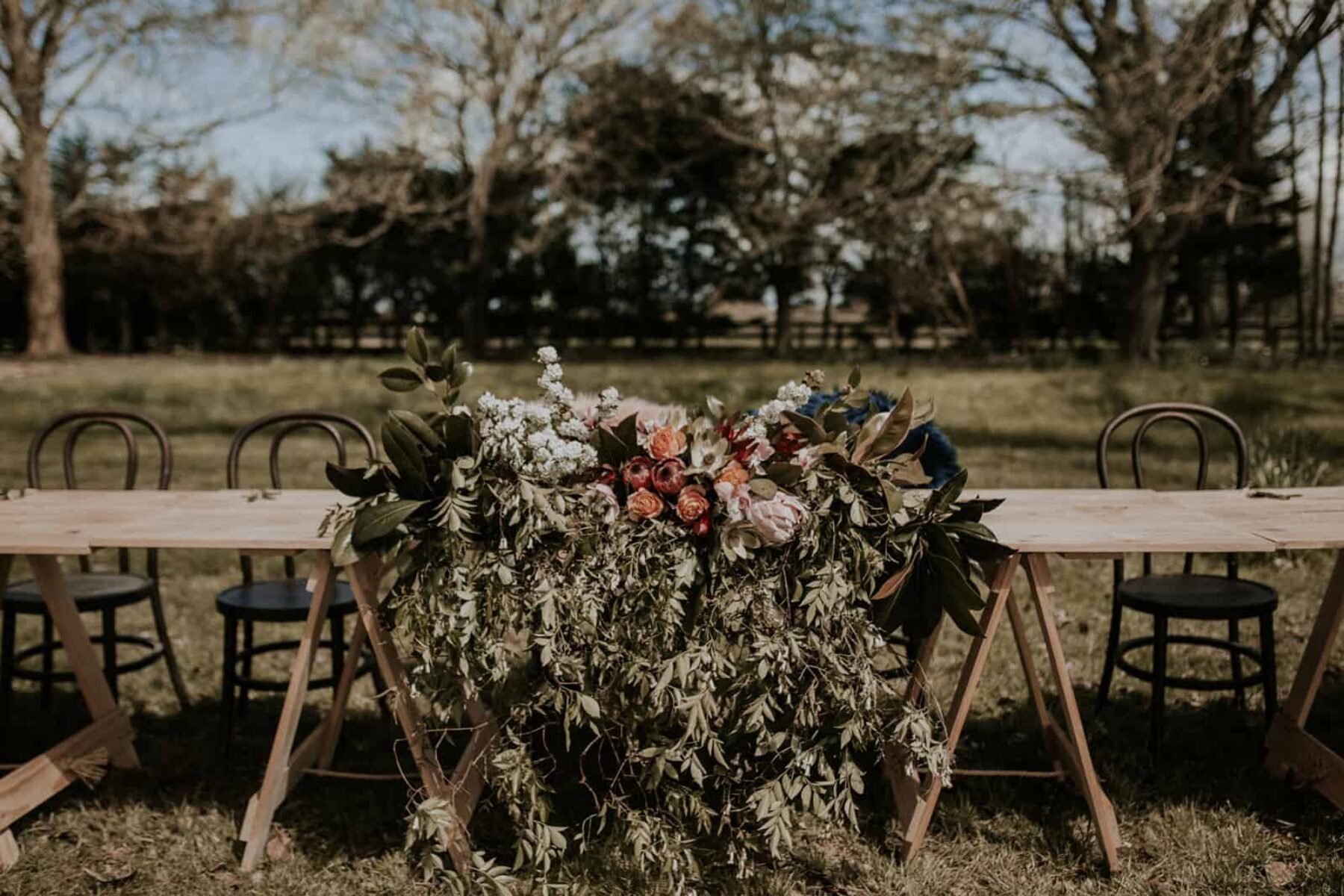 bridal table florals
