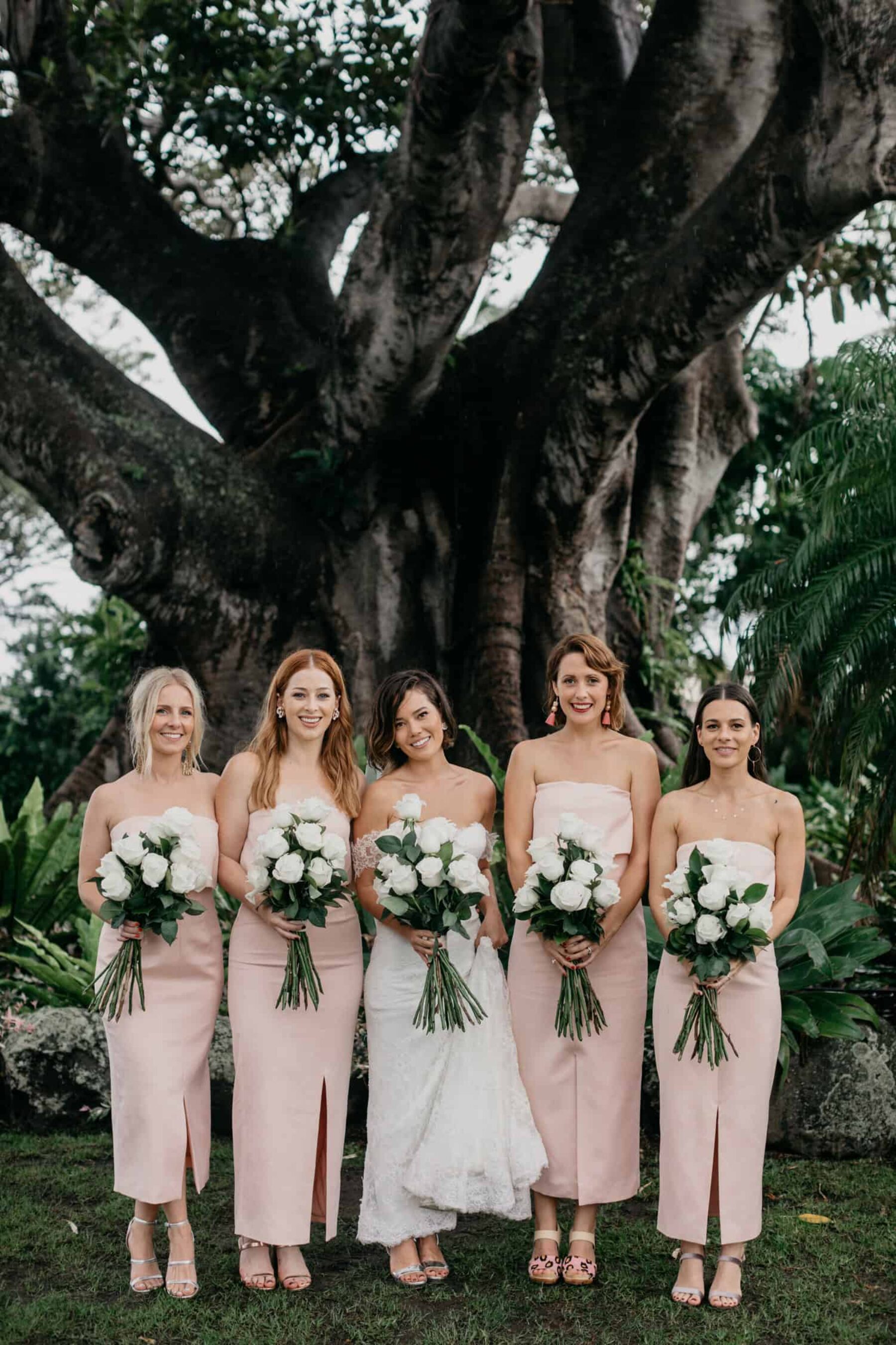 modern pastel pink bridesmaid dresses by Keepsake