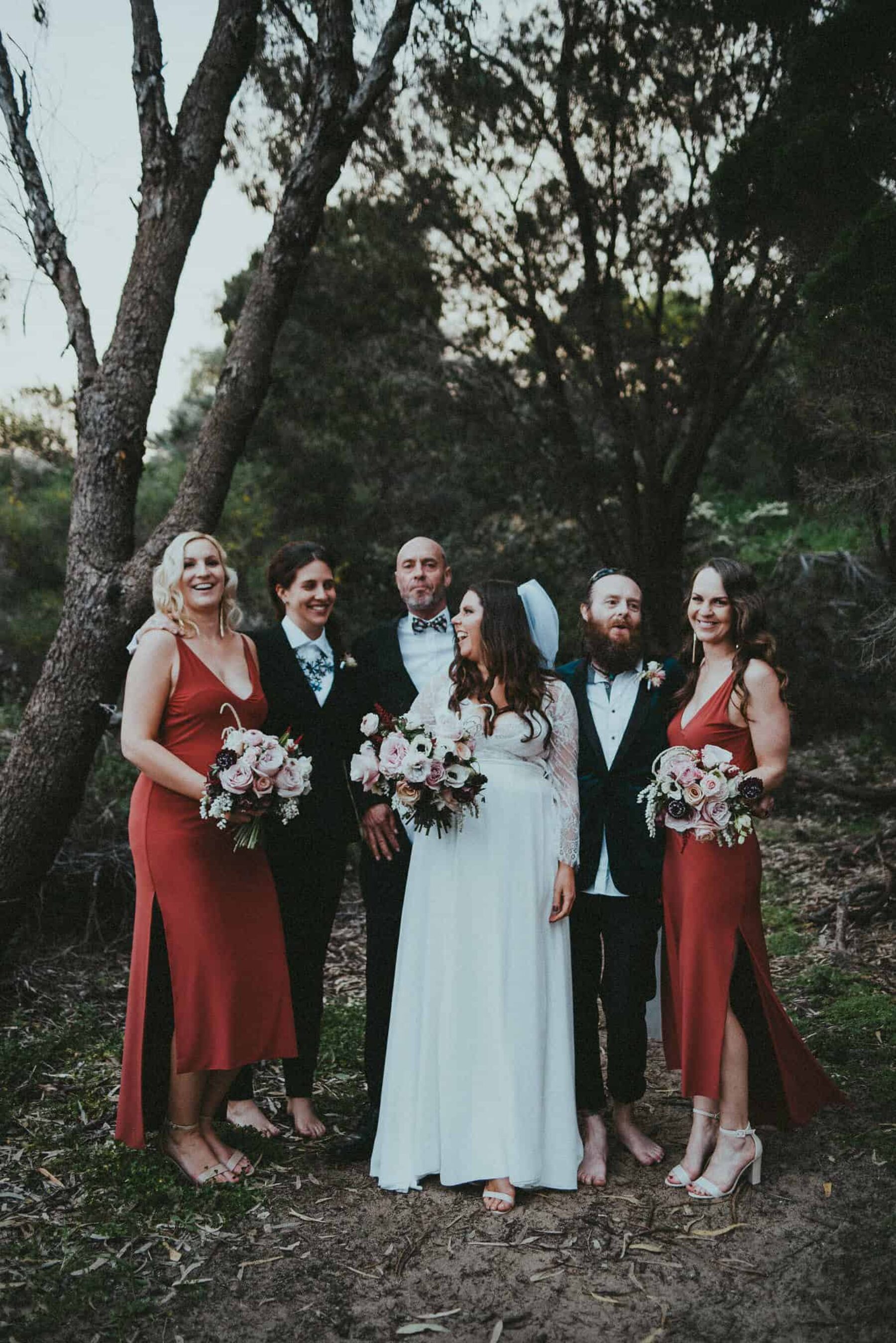 terracotta-toned bridesmaid dresses by Natalie Rolt