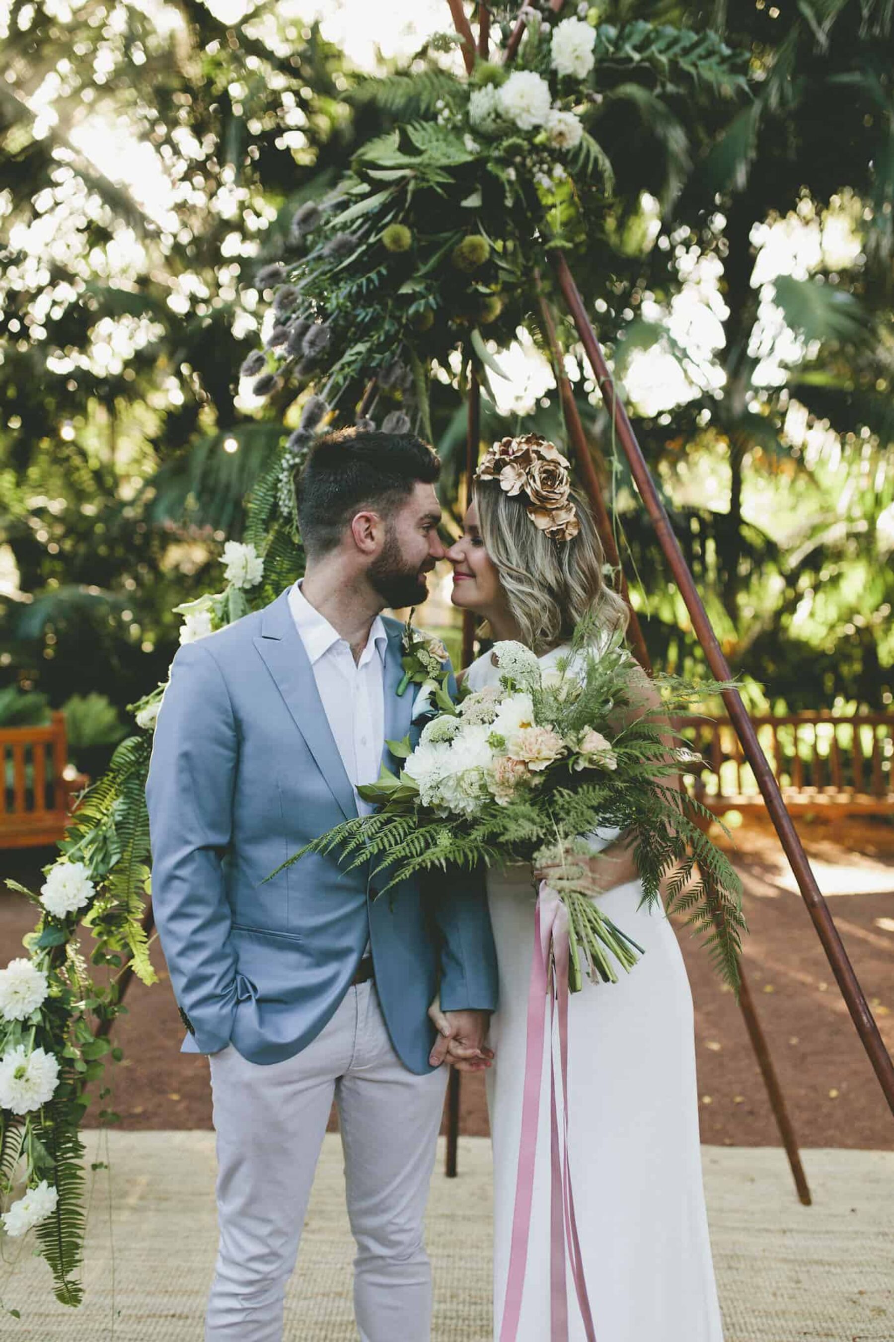 tropical wedding tipi