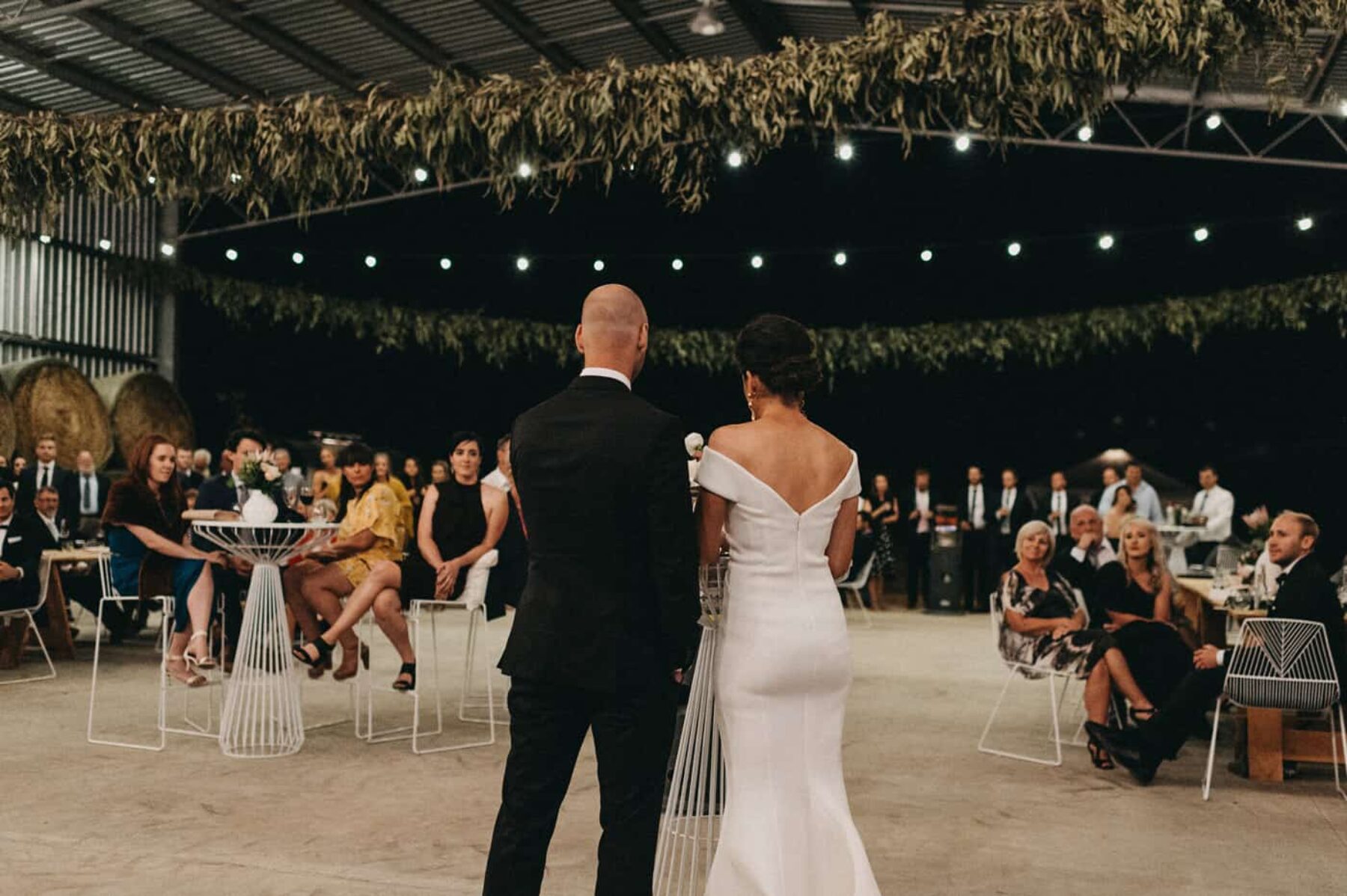 modern country wedding in a machinery shed - Lauren Campbell Photography