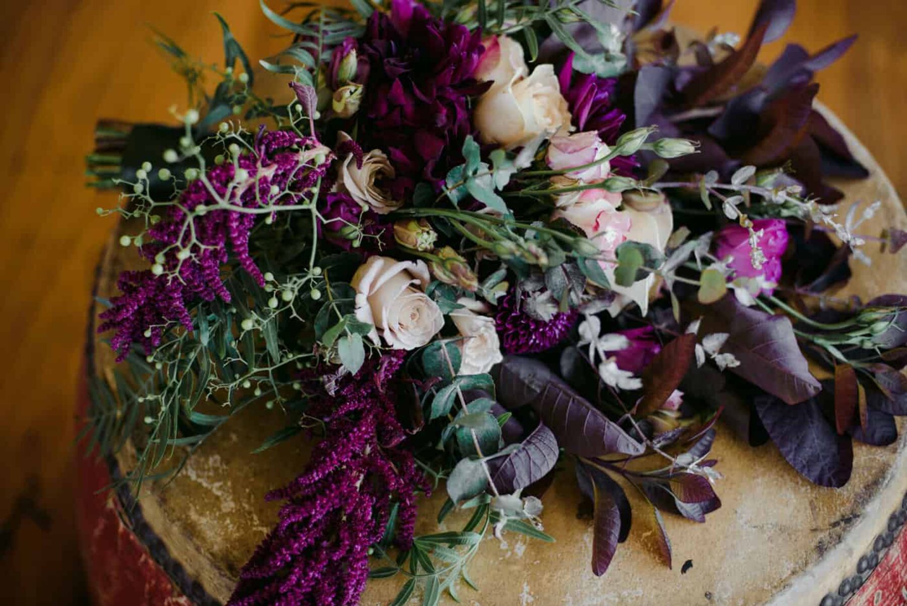 plum-toned bridal bouquet