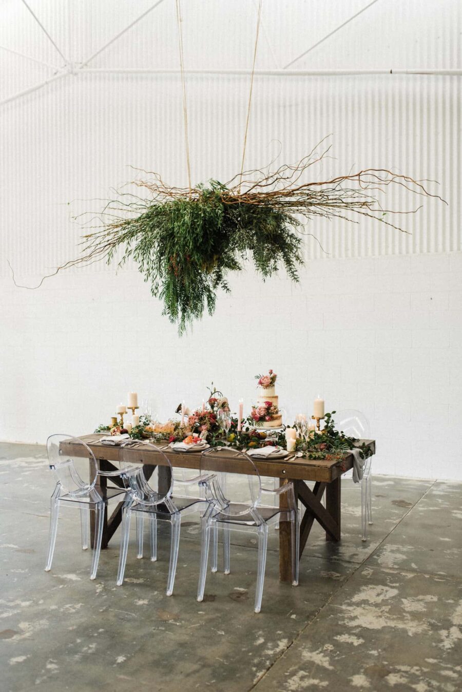 hanging foliage chandelier