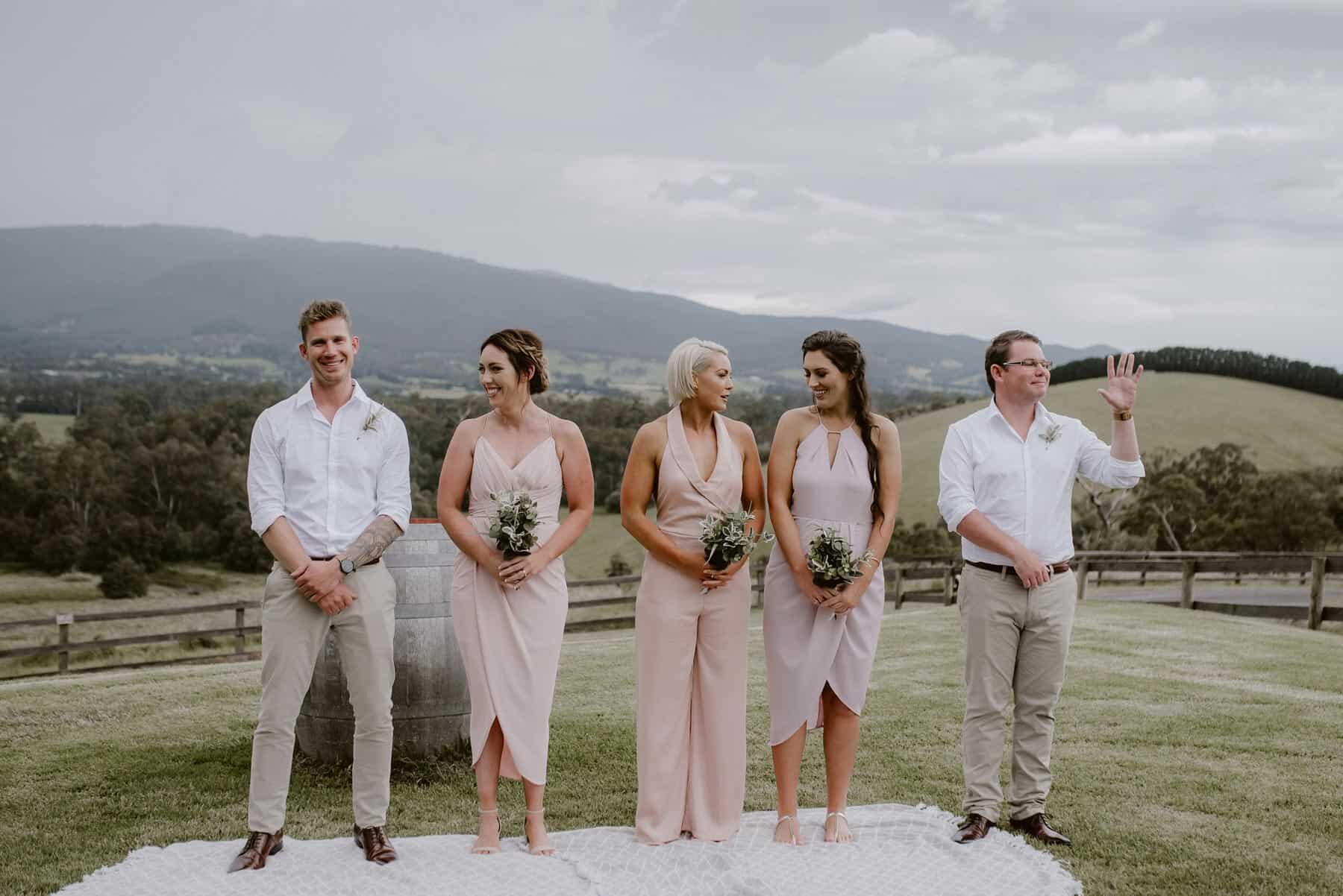 blush and neutral bridal party