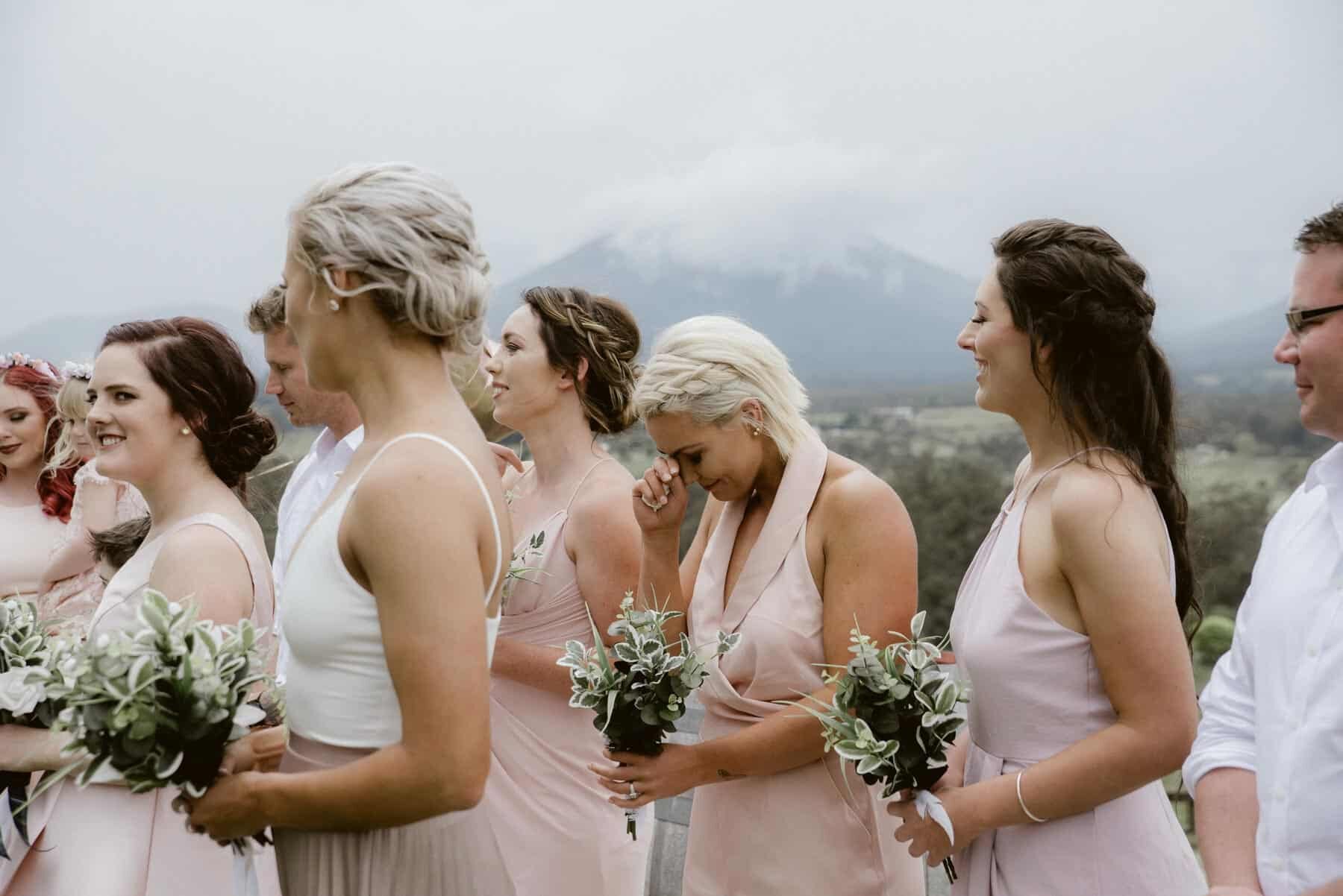 blush and neutral bridal party