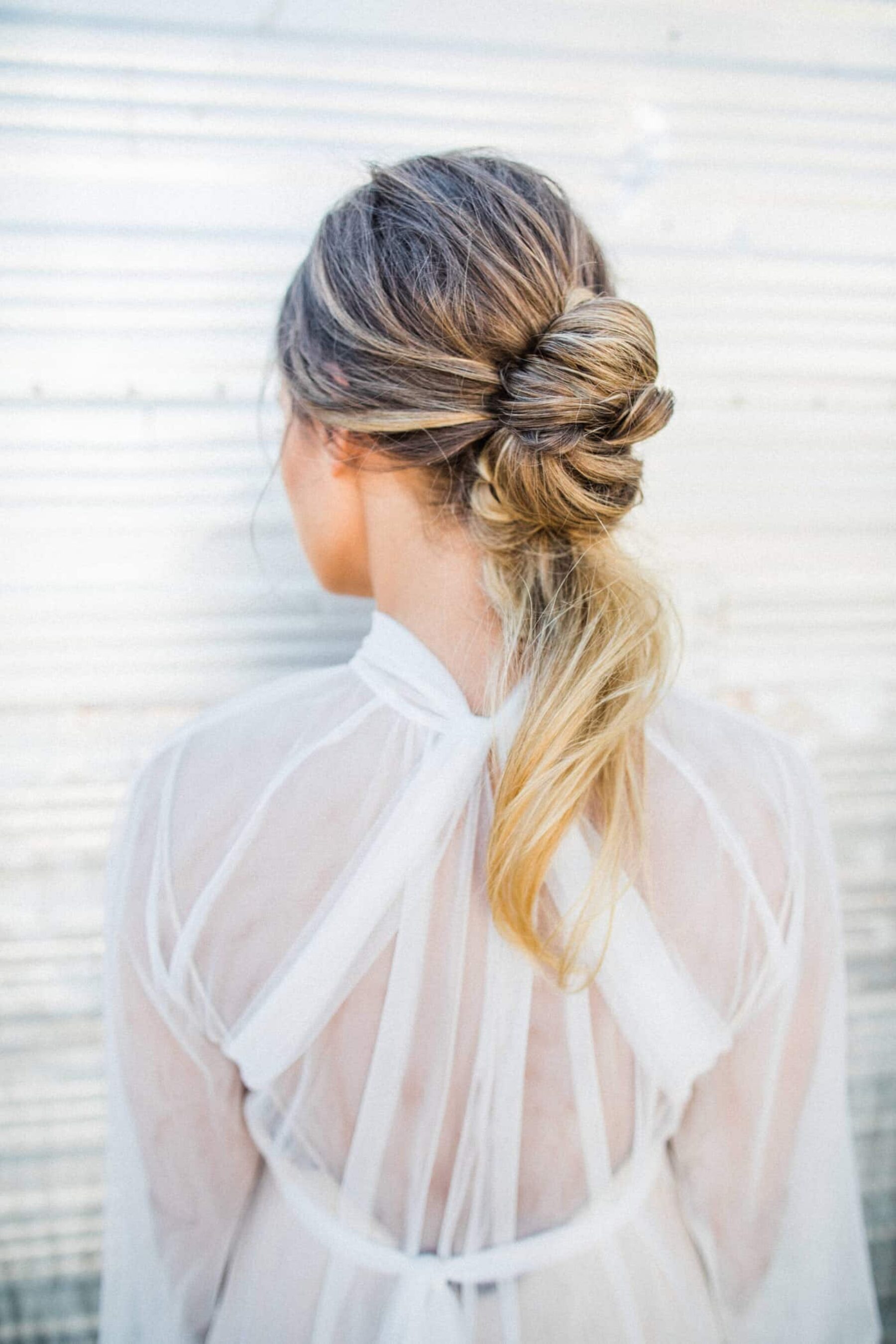 bridal hair in a loose knot