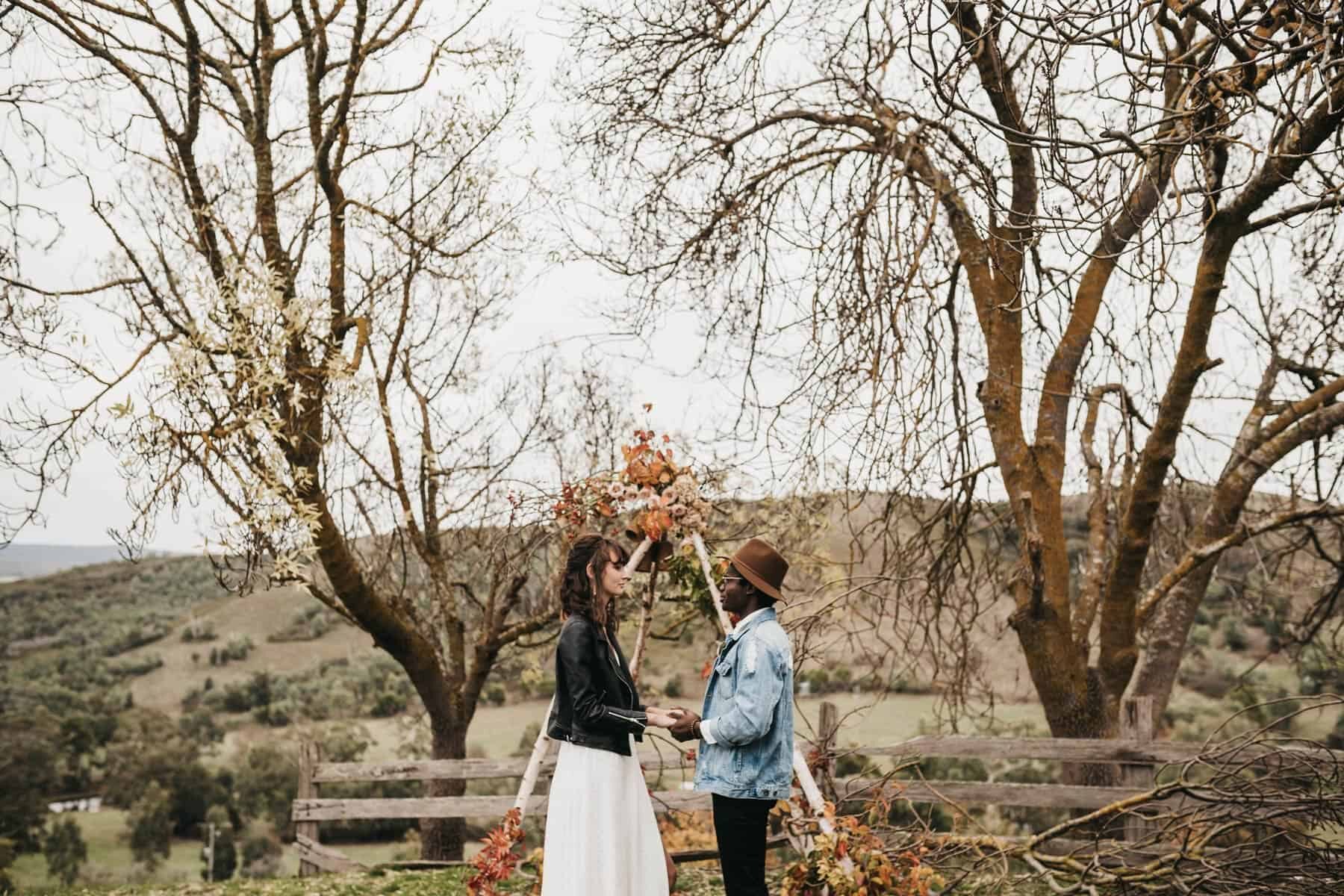 free spirited Australian wedding on a shearing farm