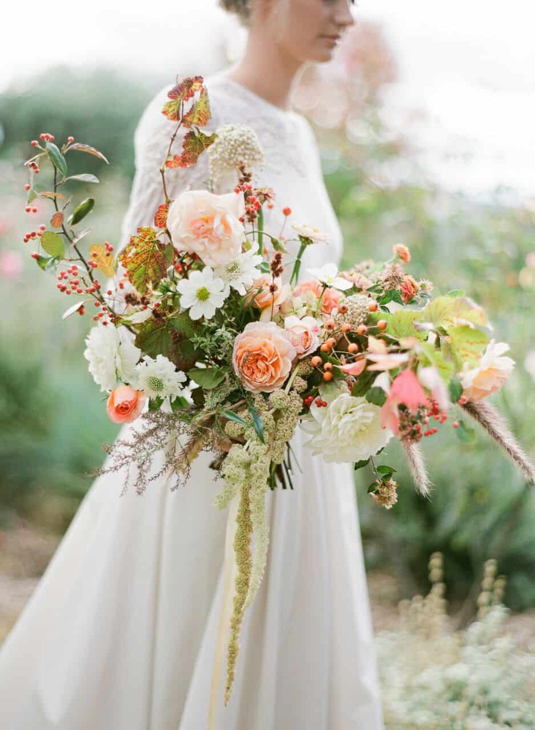 whimsical unstructured bridal bouquet