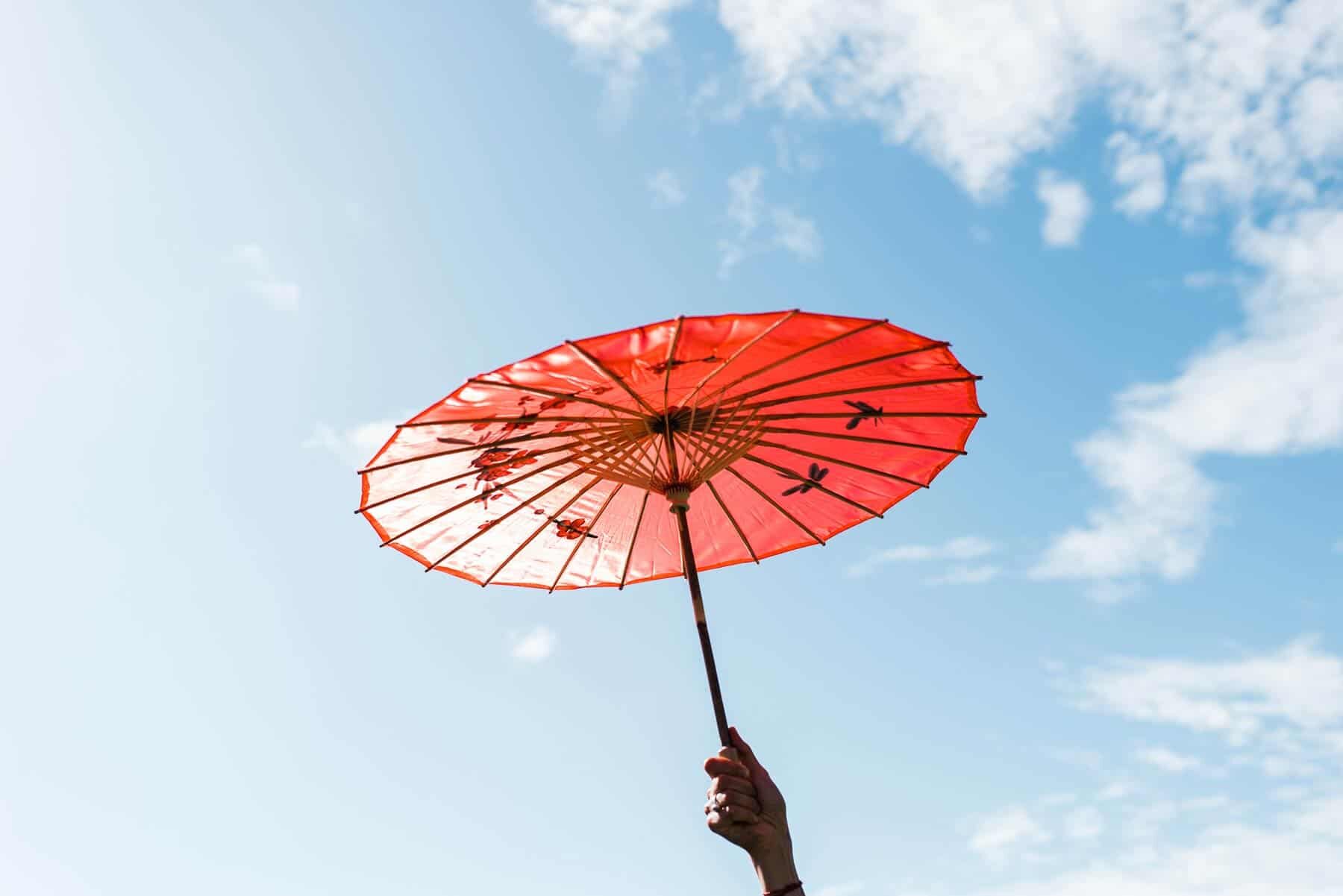 red parasol