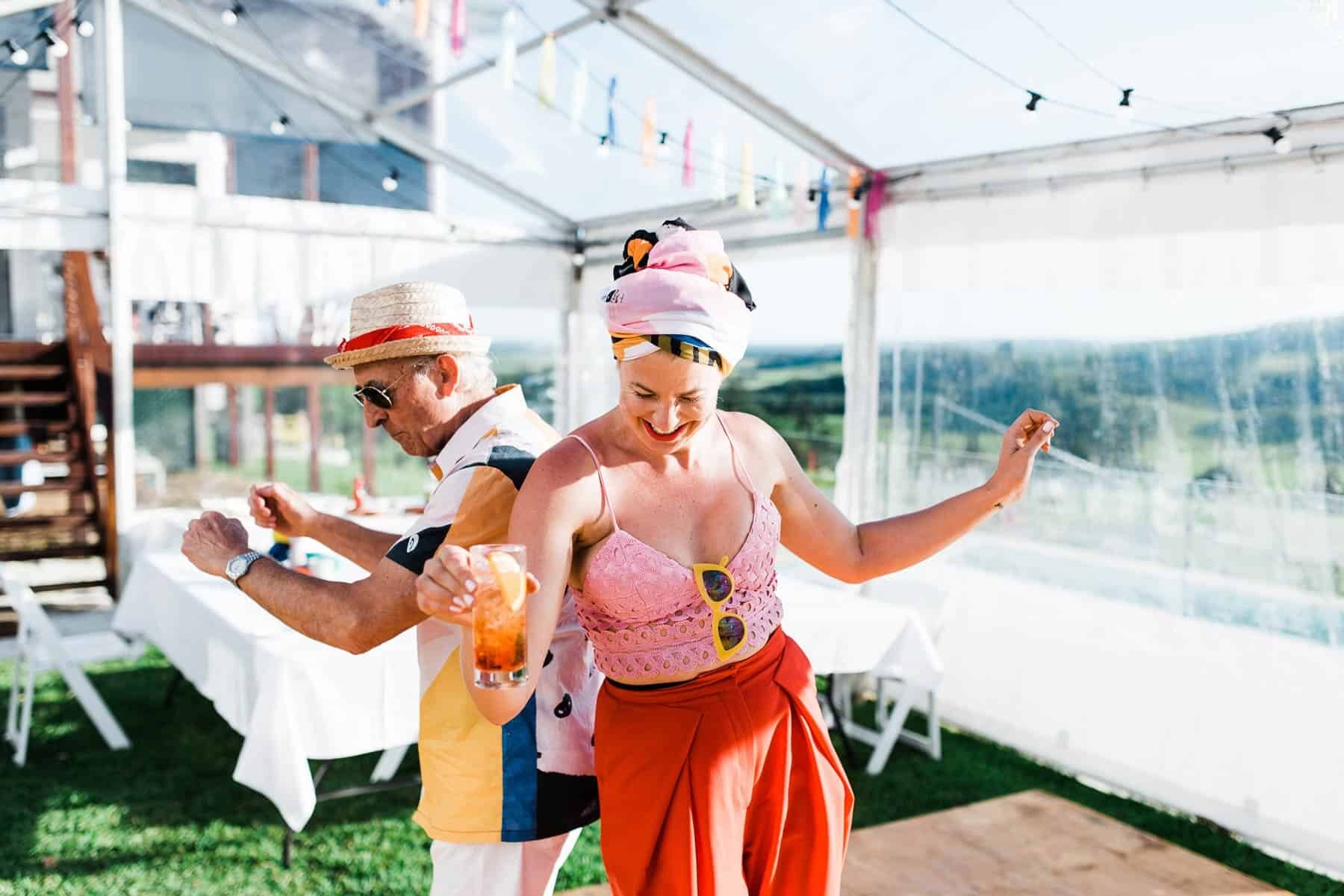 colourful festival wedding in a paddock in Newry NSW