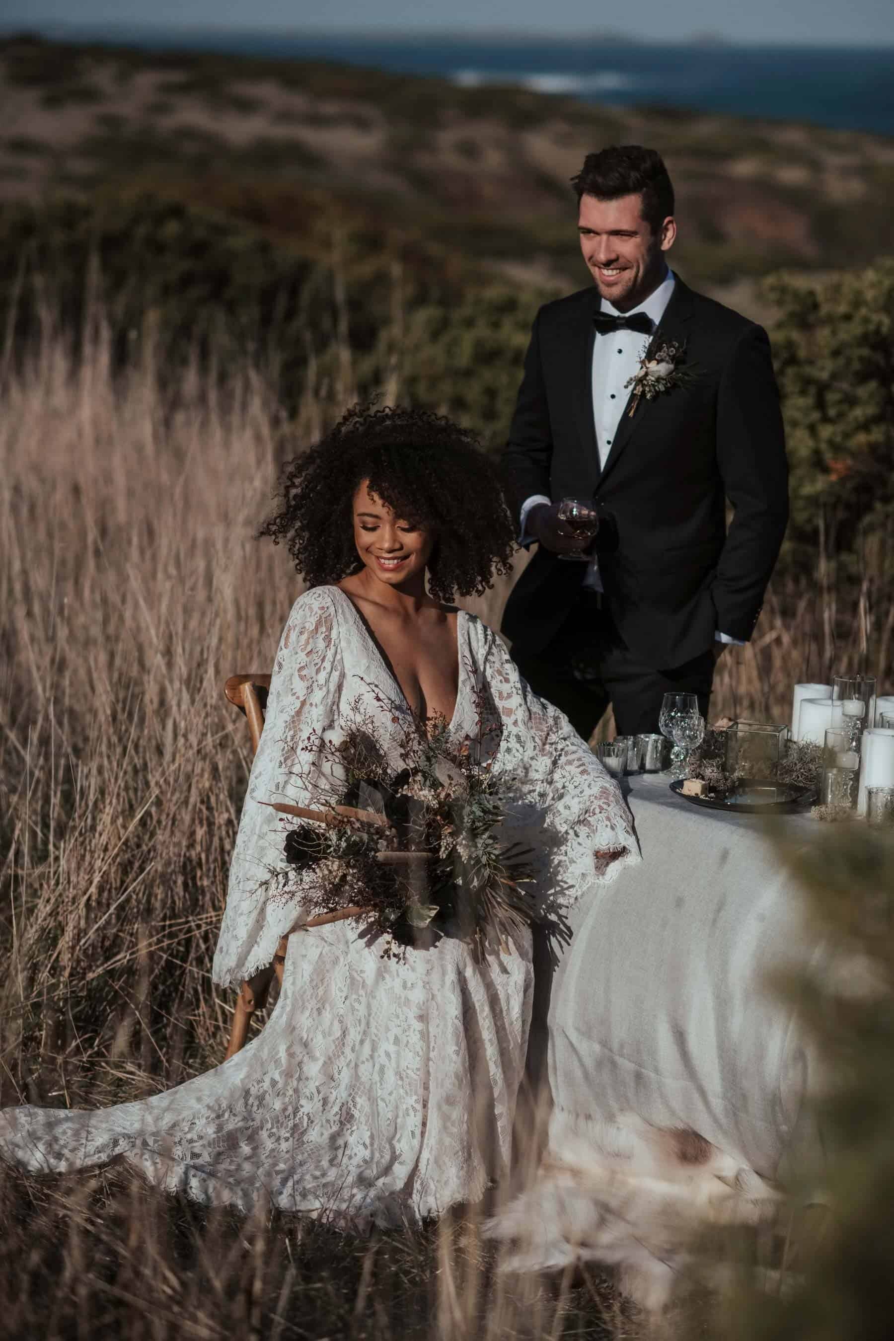 wild coastal wedding at Flinders Blowhole