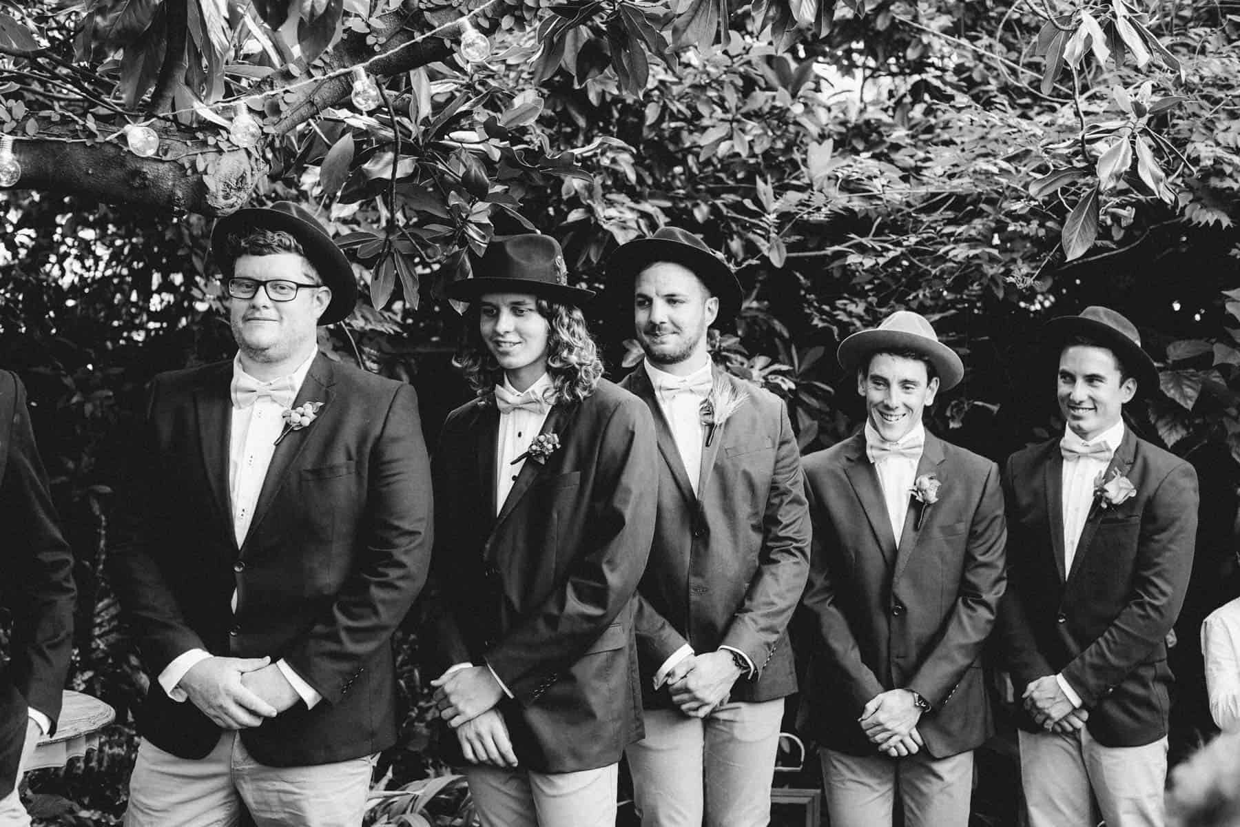 groomsmen in hats