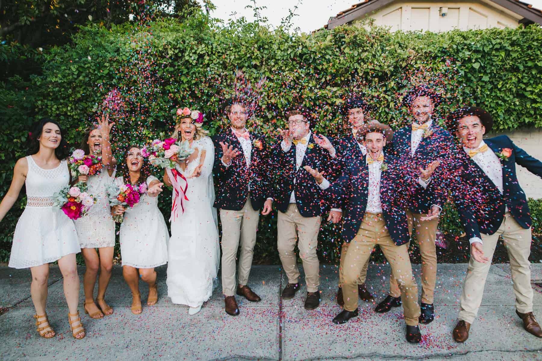 colourful wedding confetti