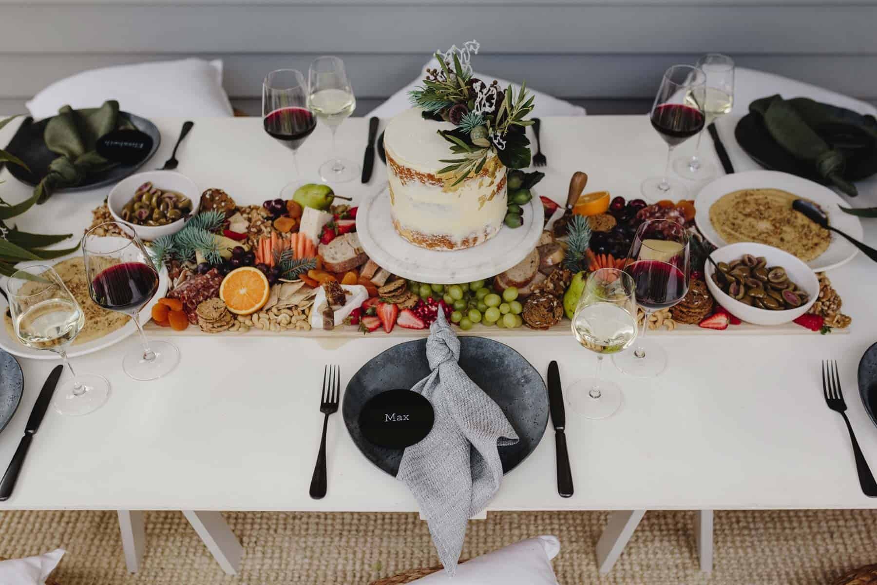 a modern Australian Christmas with grazing table