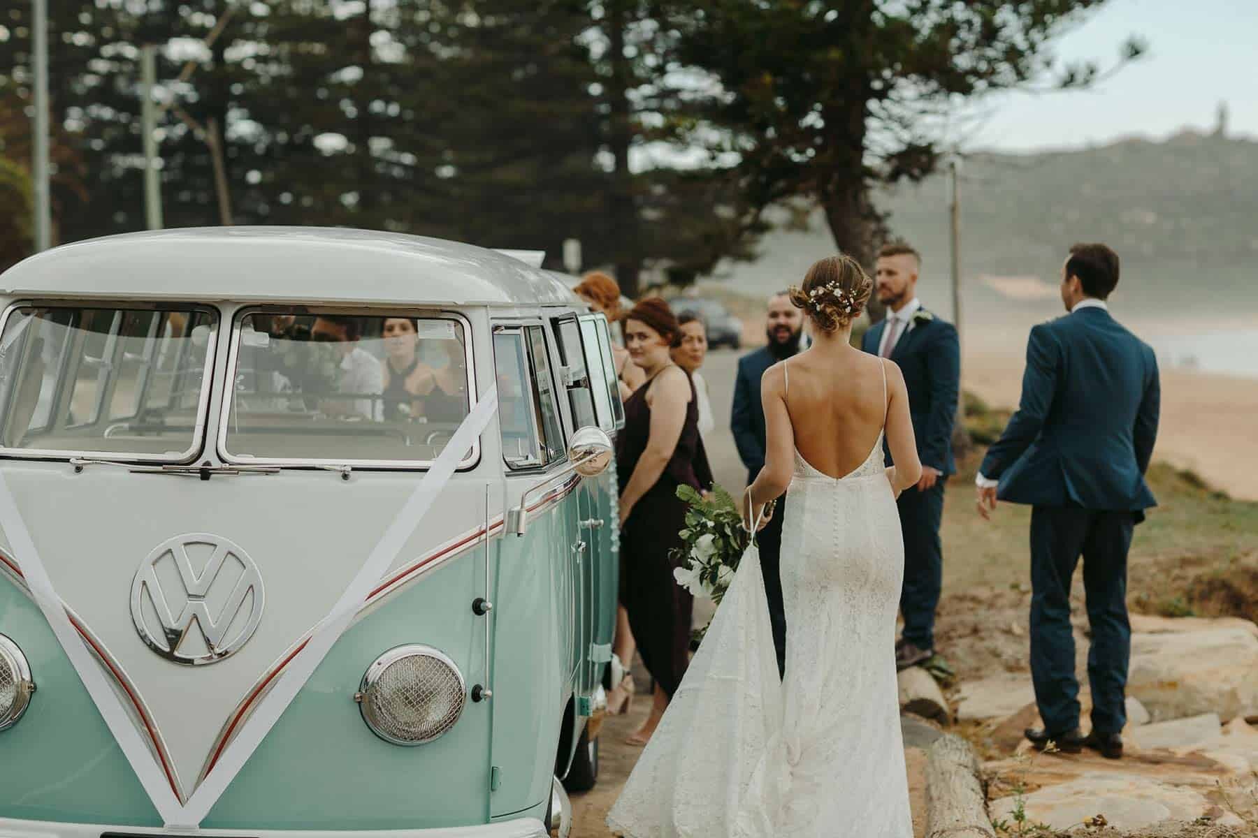 Rustic Kombi Van for beach wedding