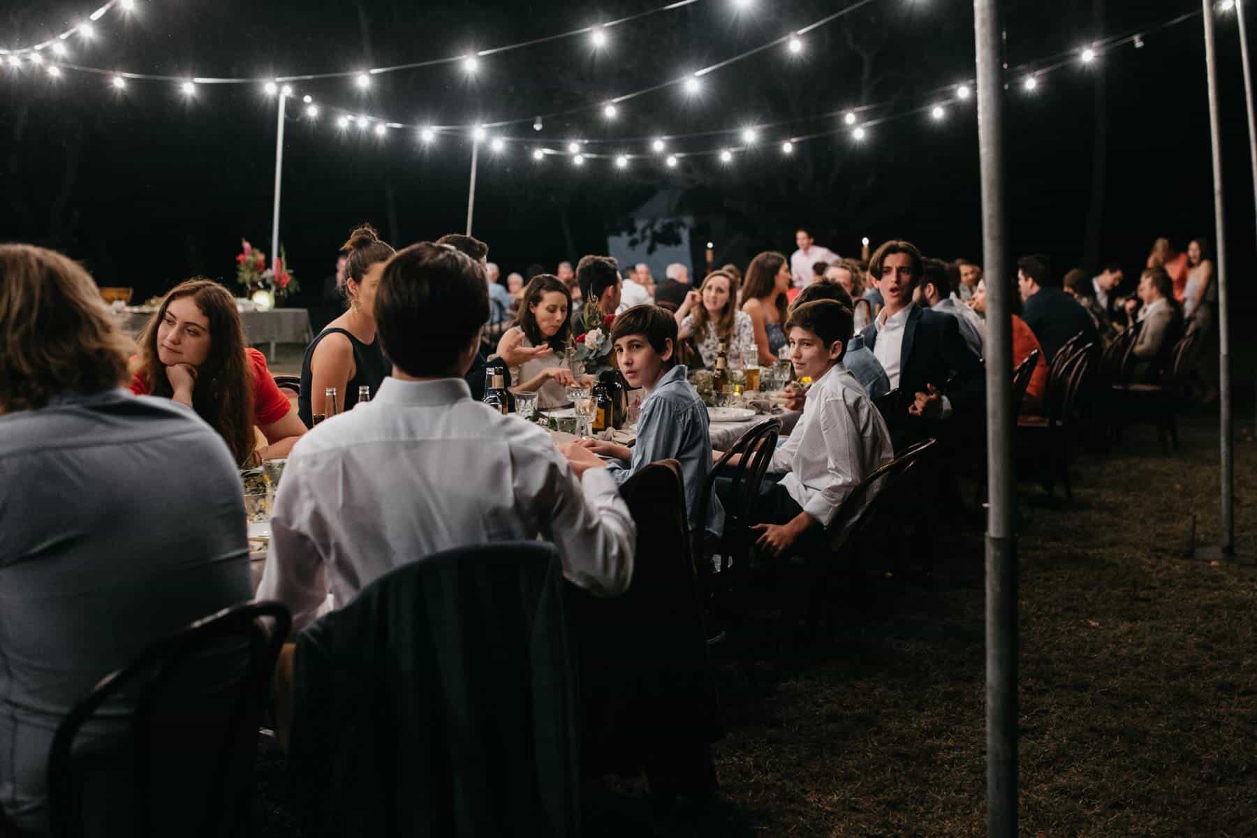wedding under the stars - long outdoor dinner table