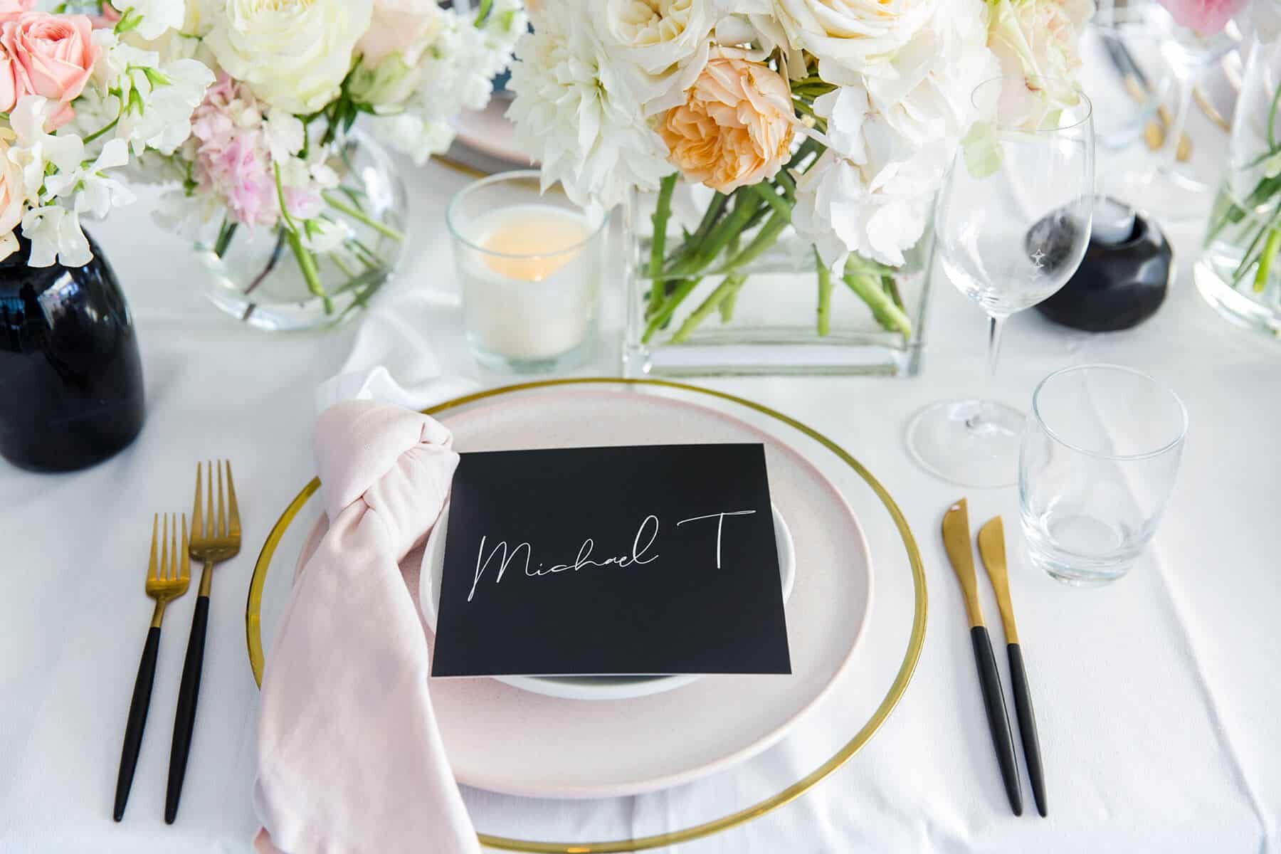 modern white table setting