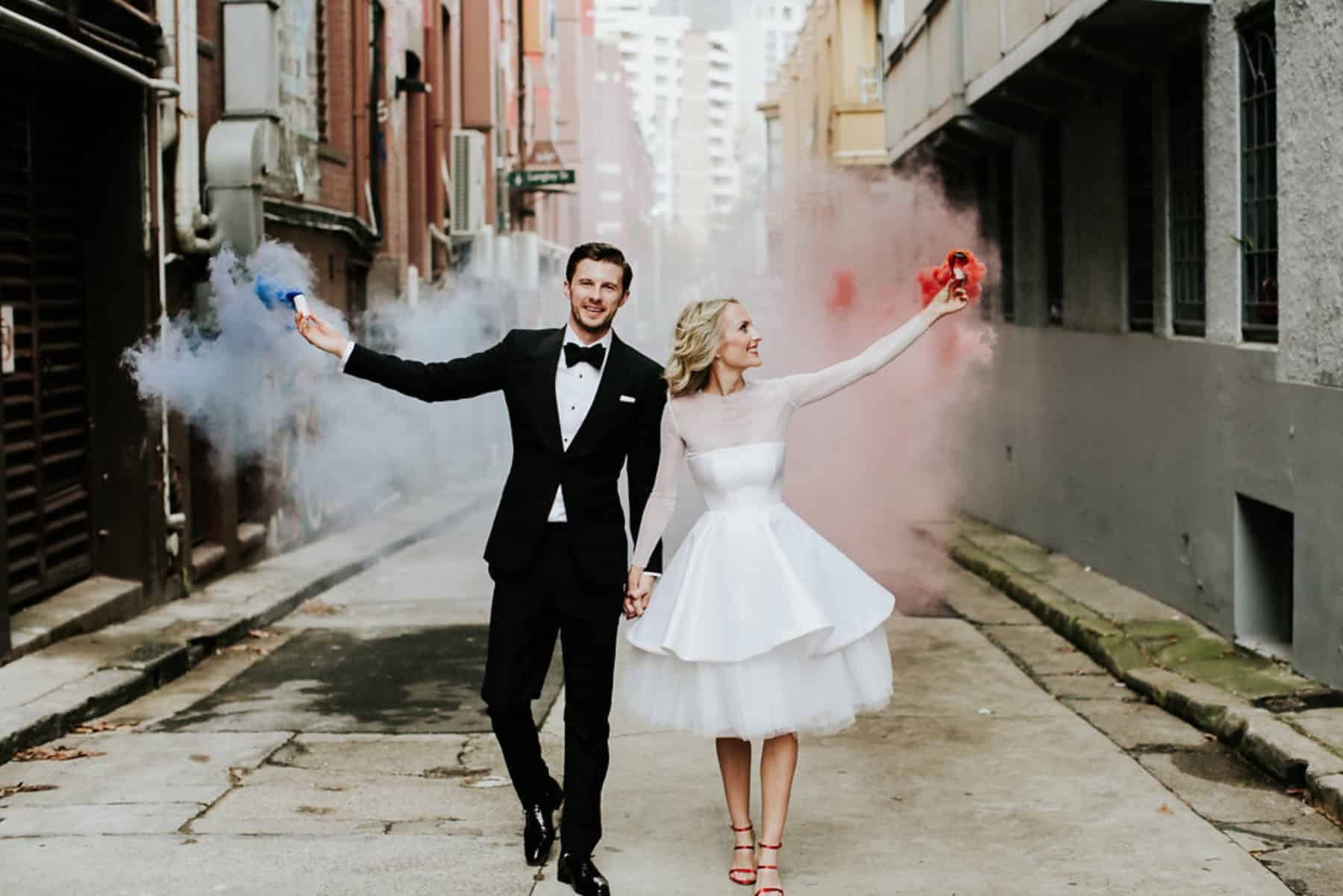 Colourful Sydney wedding with smoke bombs - Lara Hotz Photography