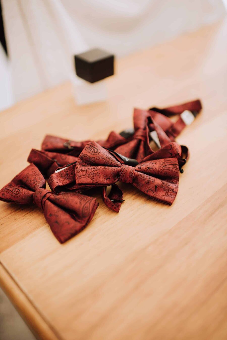 burgundy bow ties