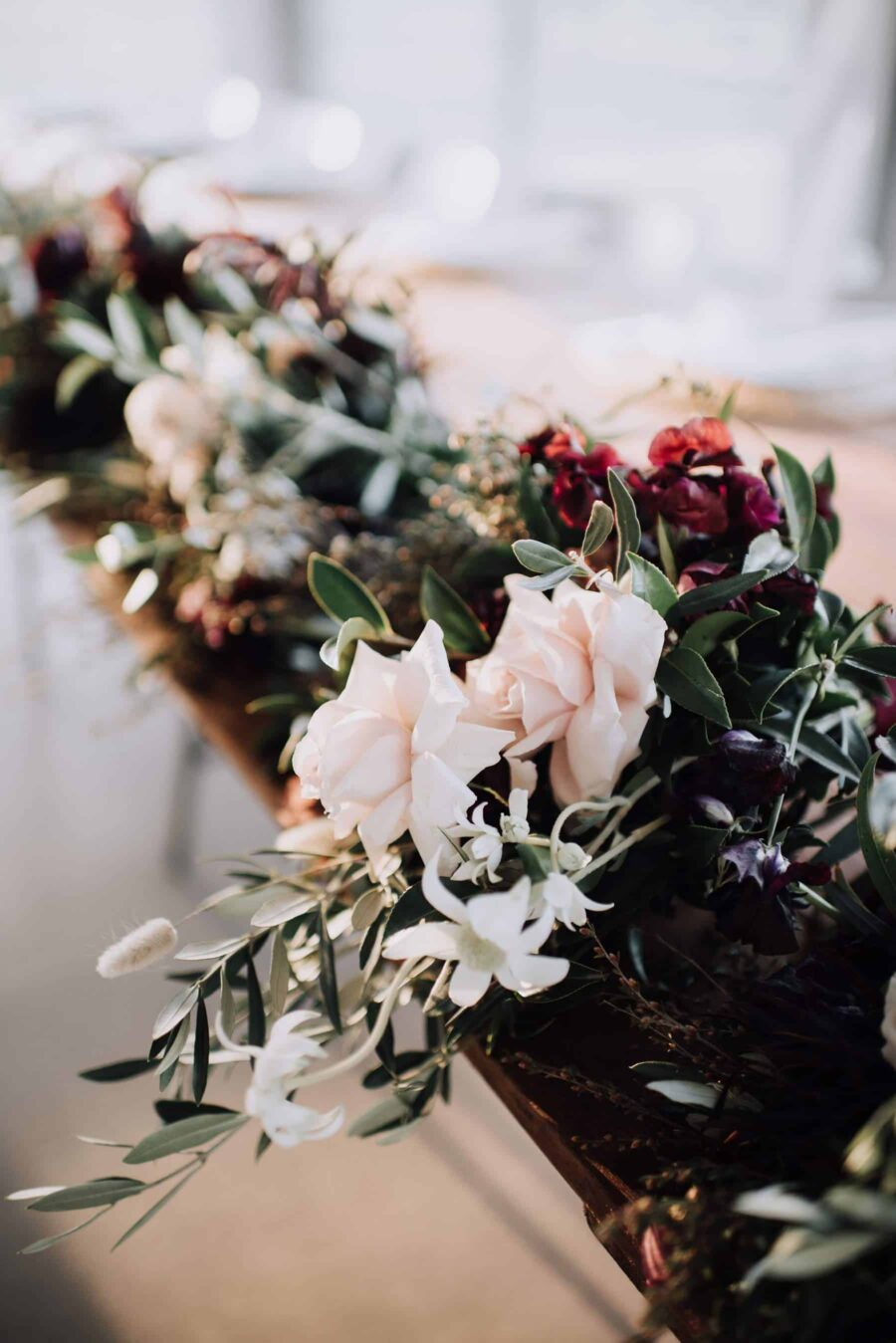 floral and foliage table runner