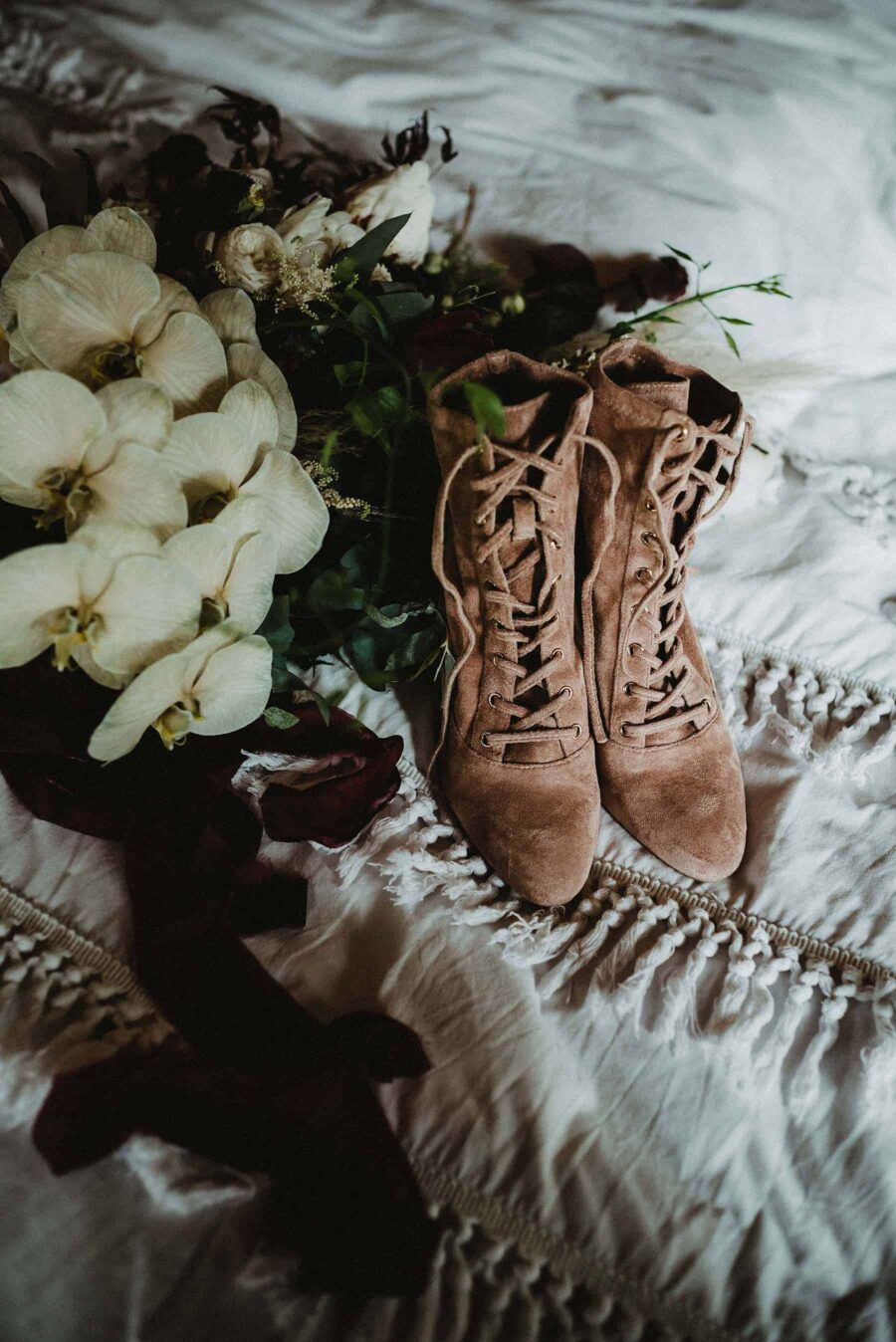 Quirky wedding boots for forest wedding