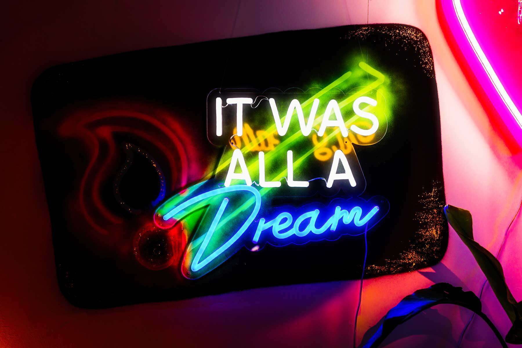 neon wedding sign - it was all a dream