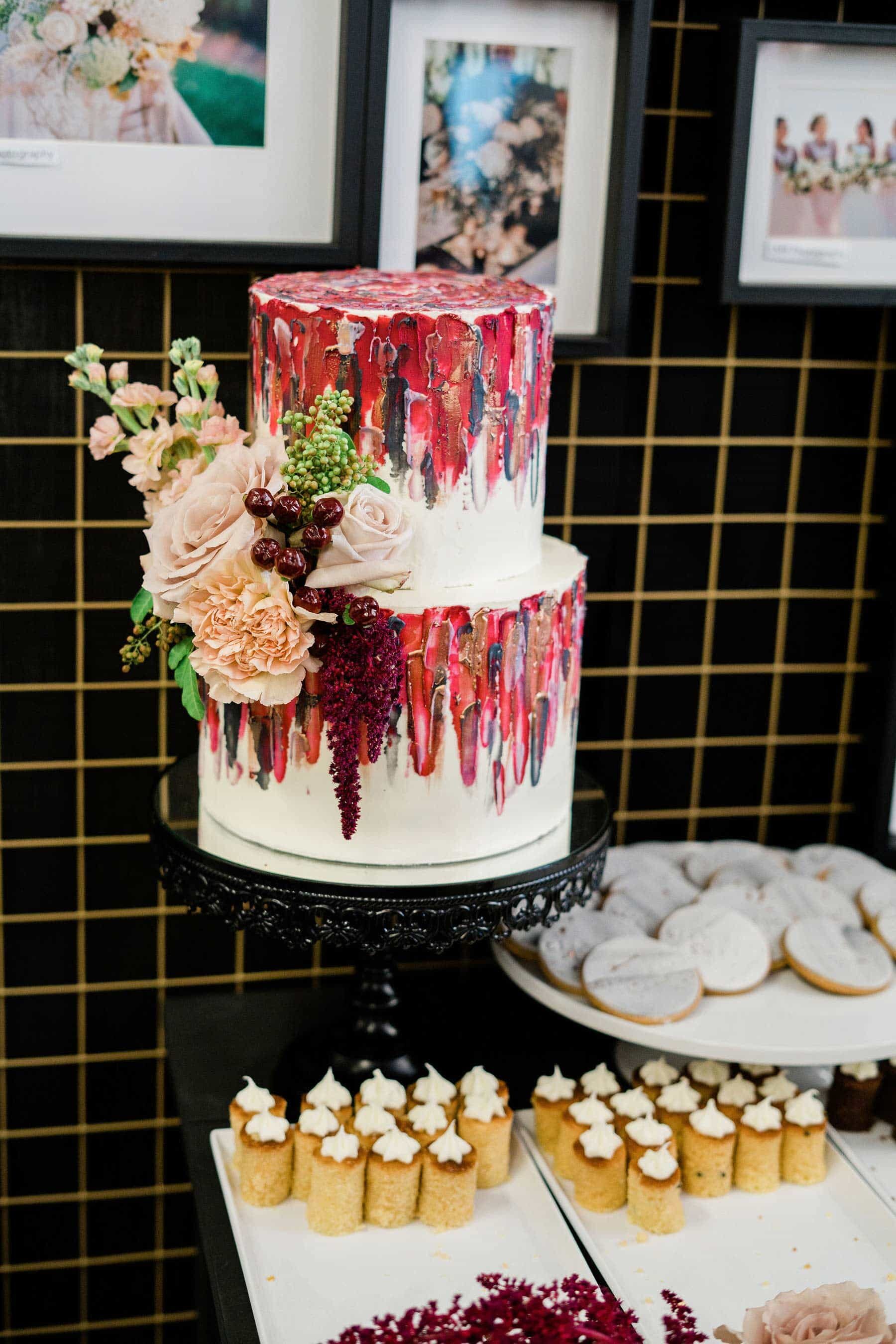 artistic watercolour wedding cake