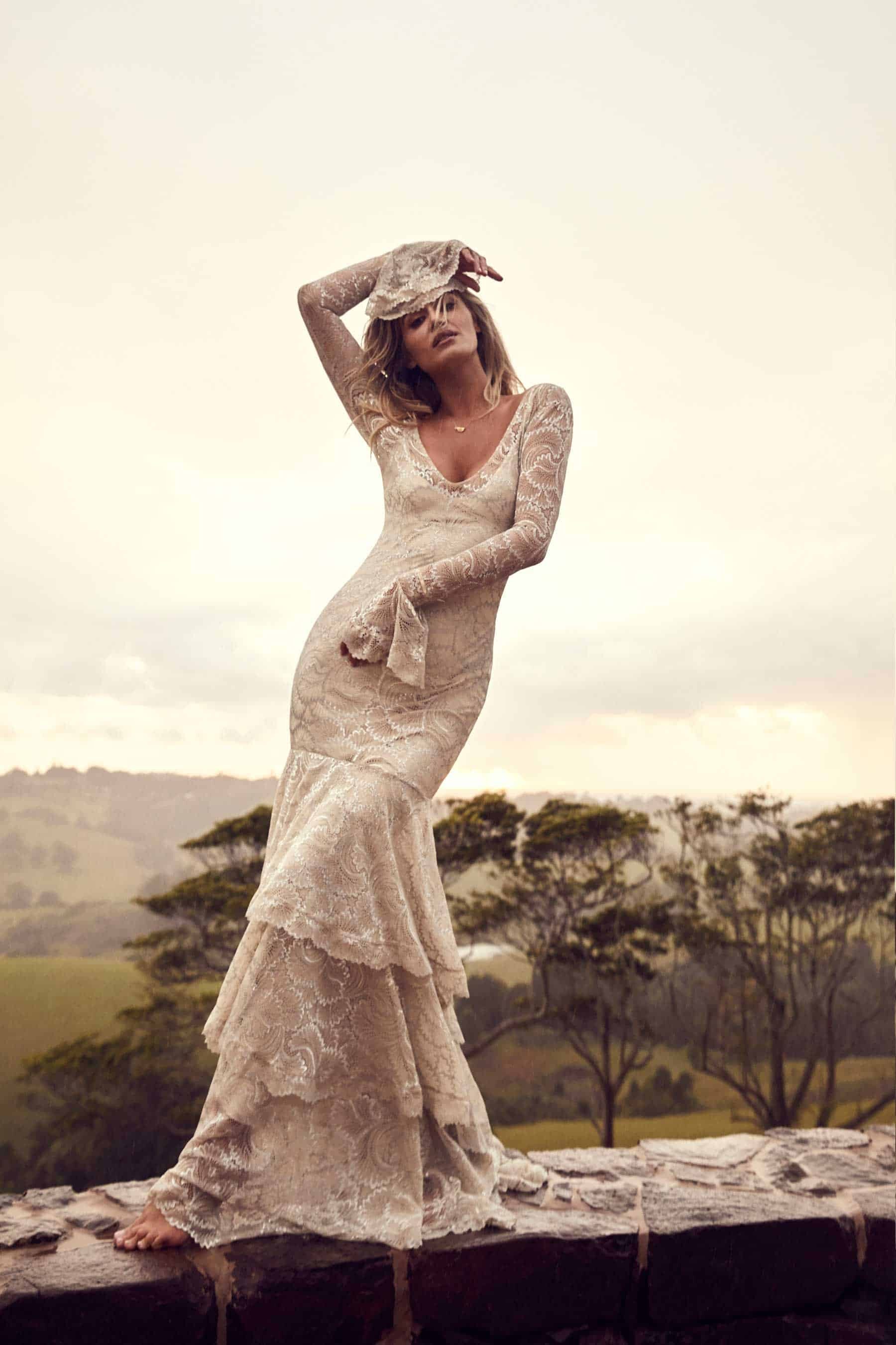 Farrow gown - bell sleeve wedding dress by Grace loves Lace