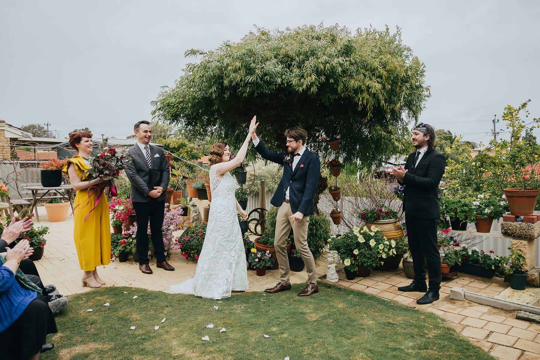 DIY backyard wedding in Fremantle