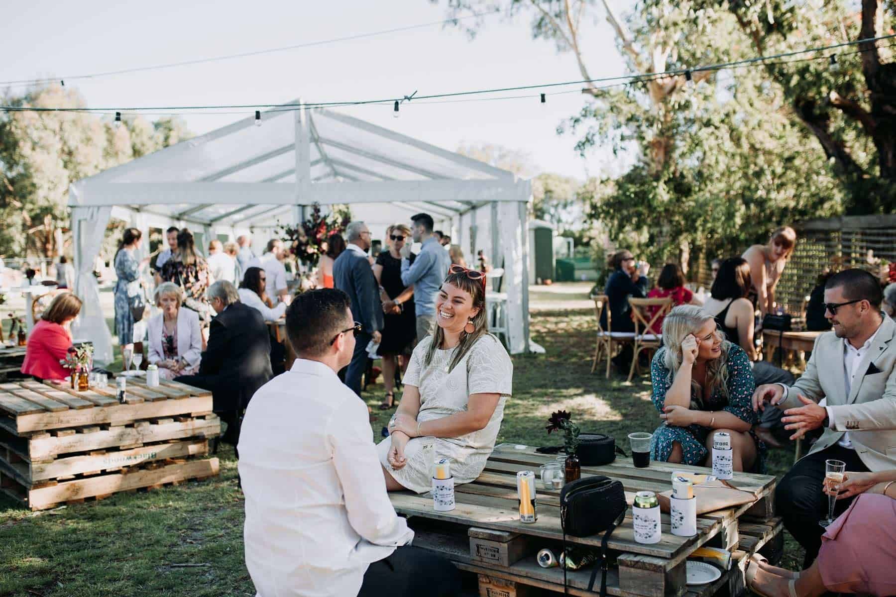 DIY backyard wedding in Geelong with loads of food trucks