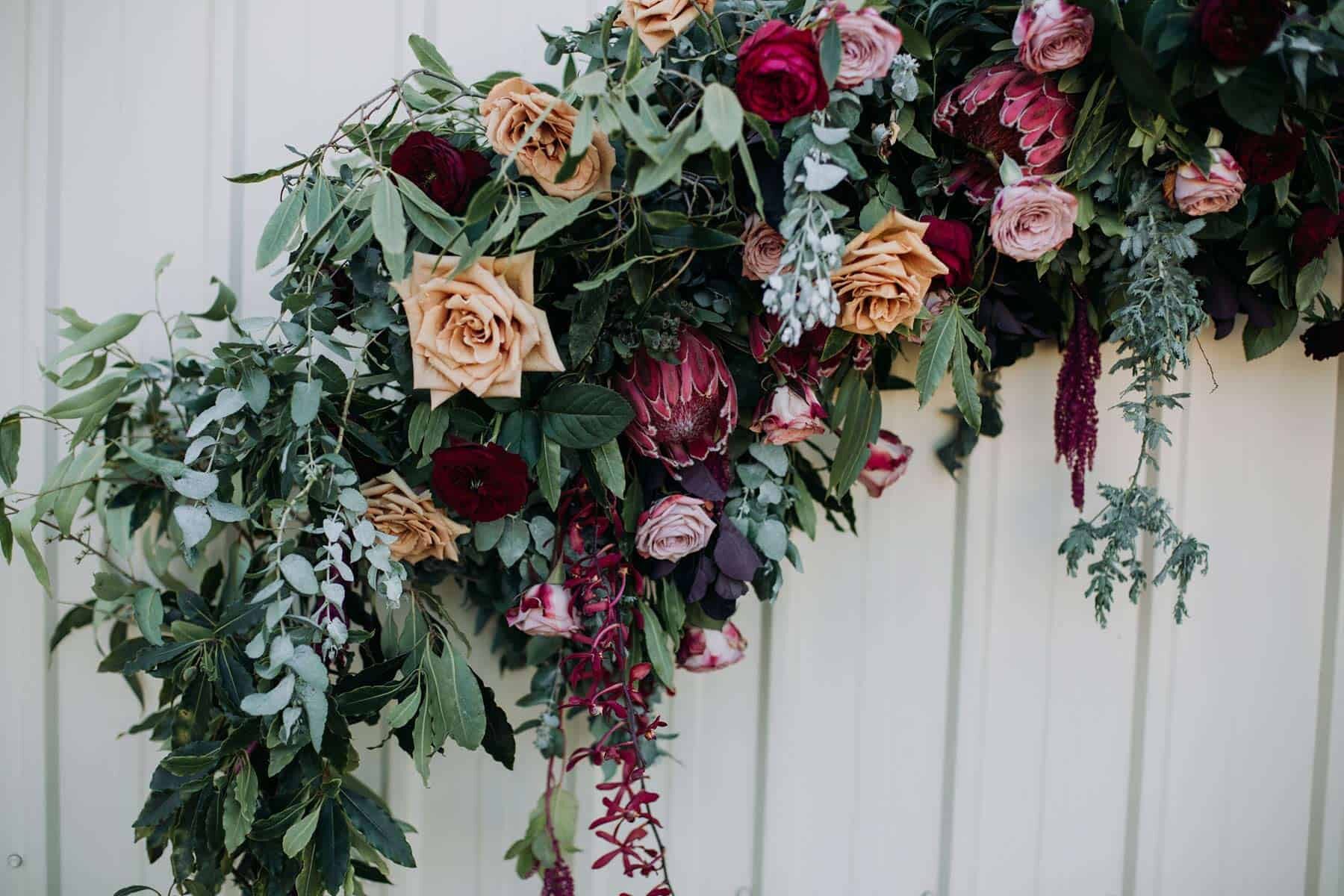 Circle floral arbour with lots of greenery