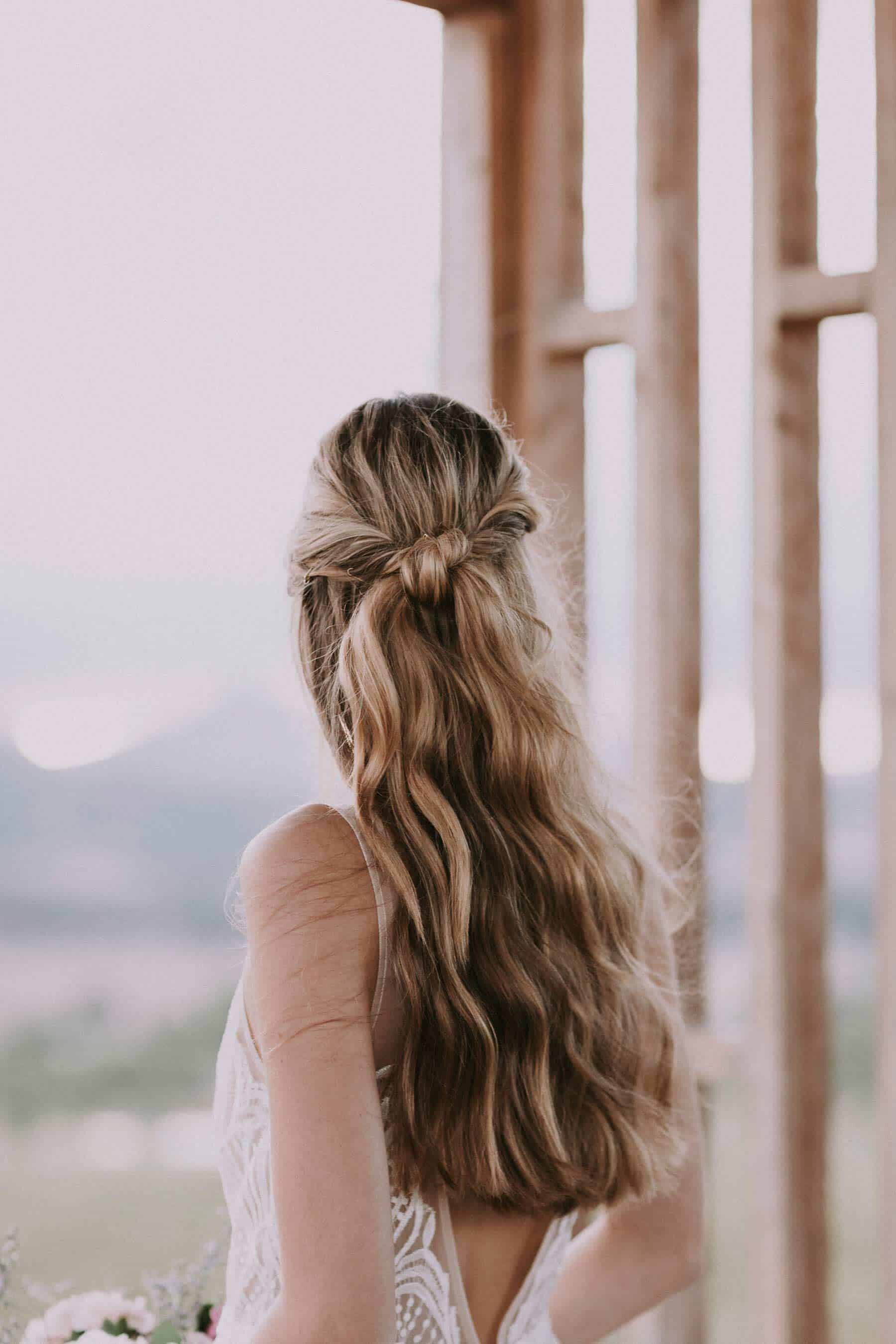 bridal hair half updo