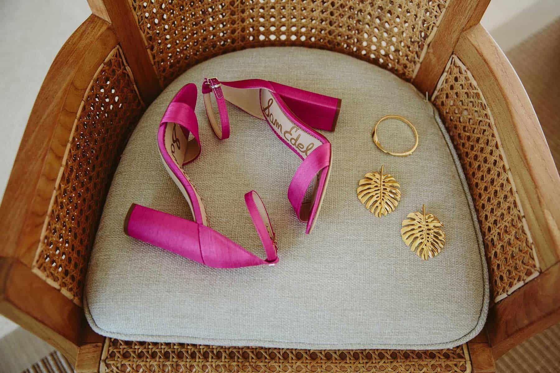 pink wedding shoes