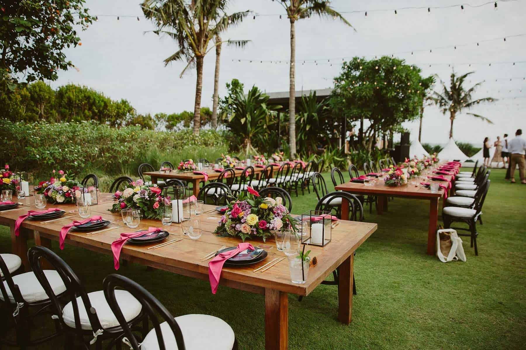 outdoor tropical wedding reception, Arnalaya Beach House Bali